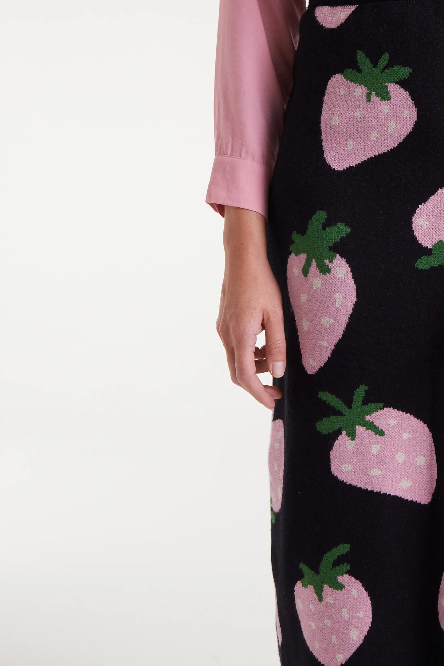 Falda midi jacquard con estampado Morango