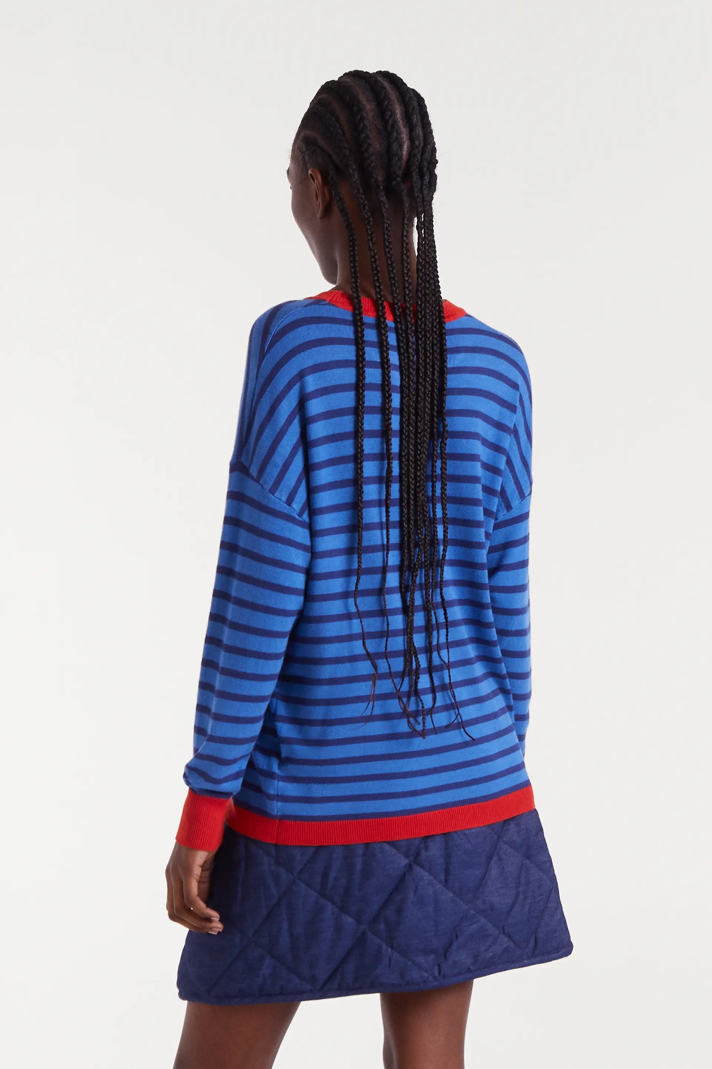 Blue striped knit sweater