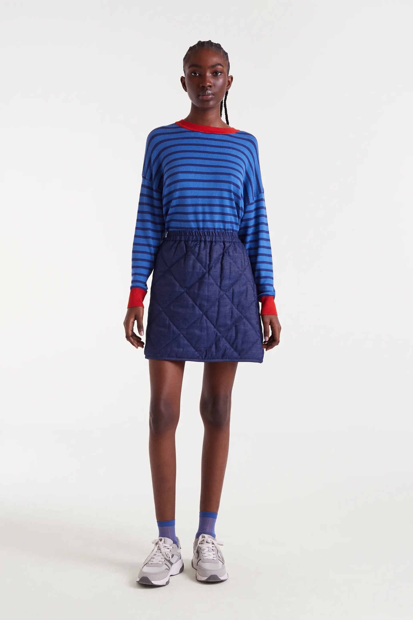 Blue striped knit sweater