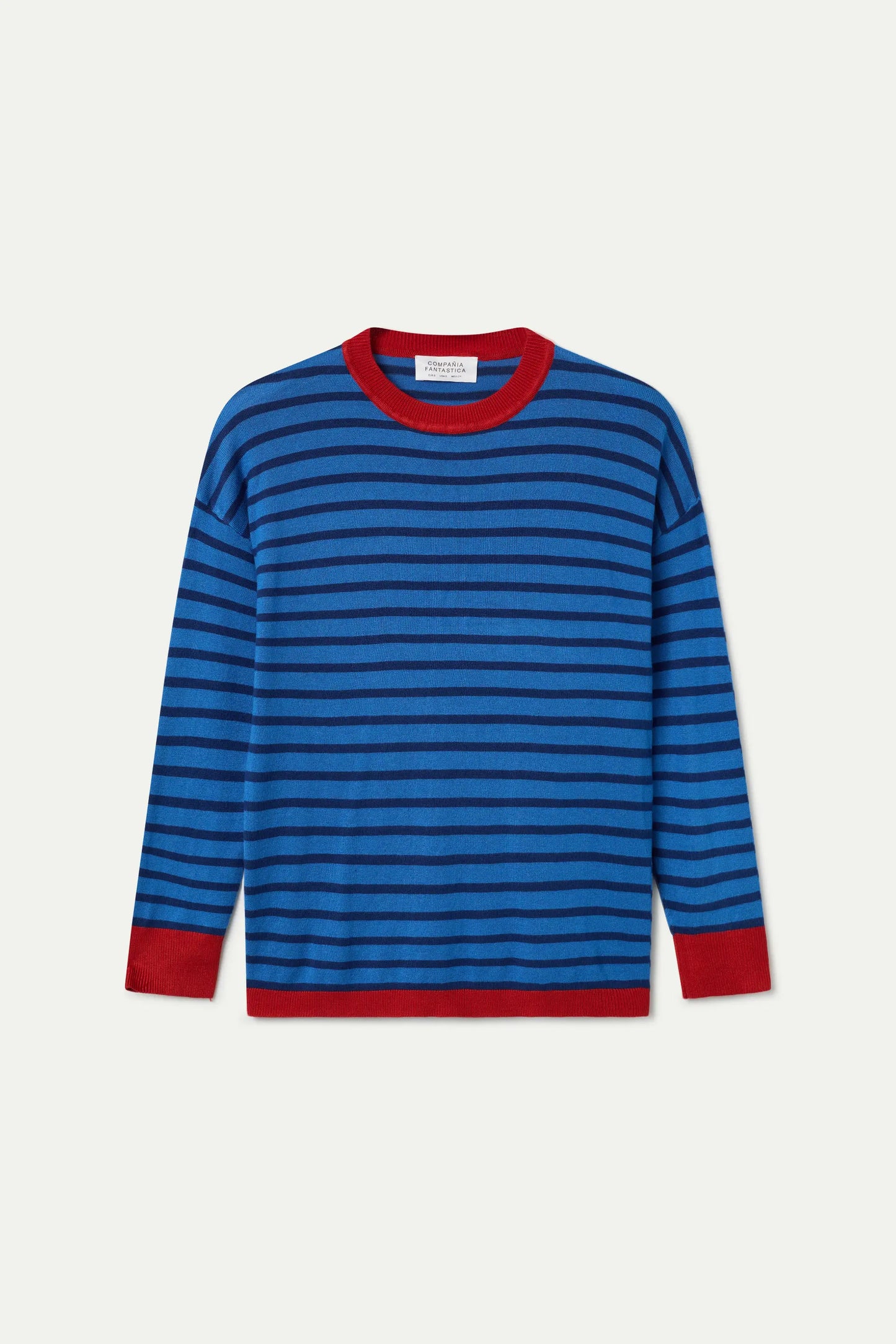 Blue striped knit sweater
