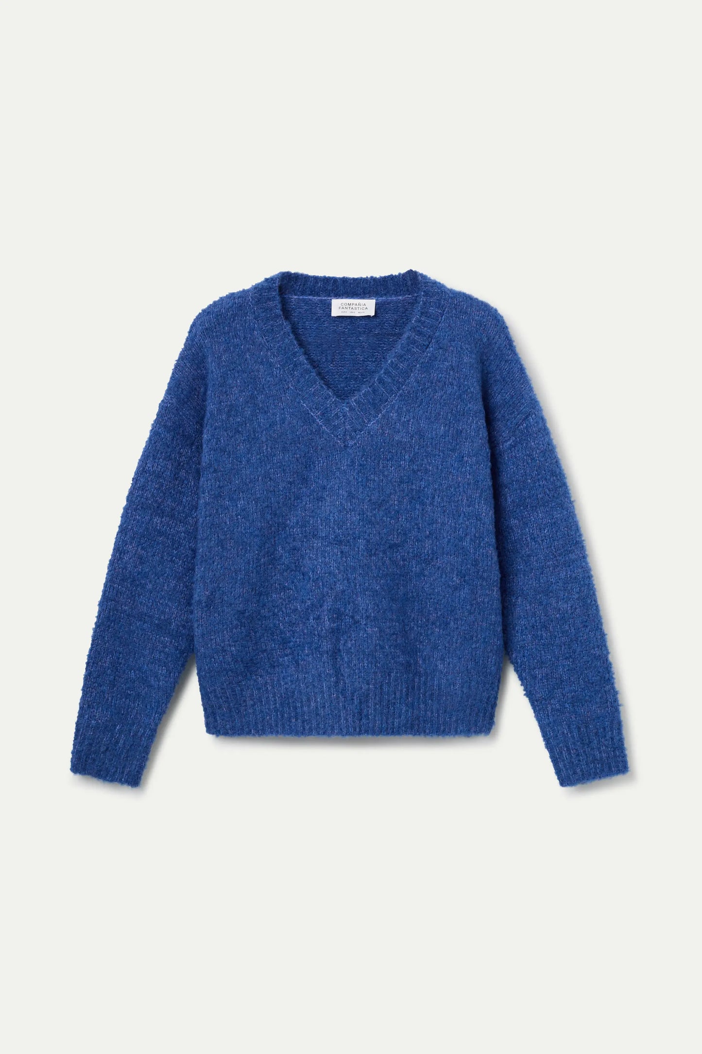 Blue textured knit sweater