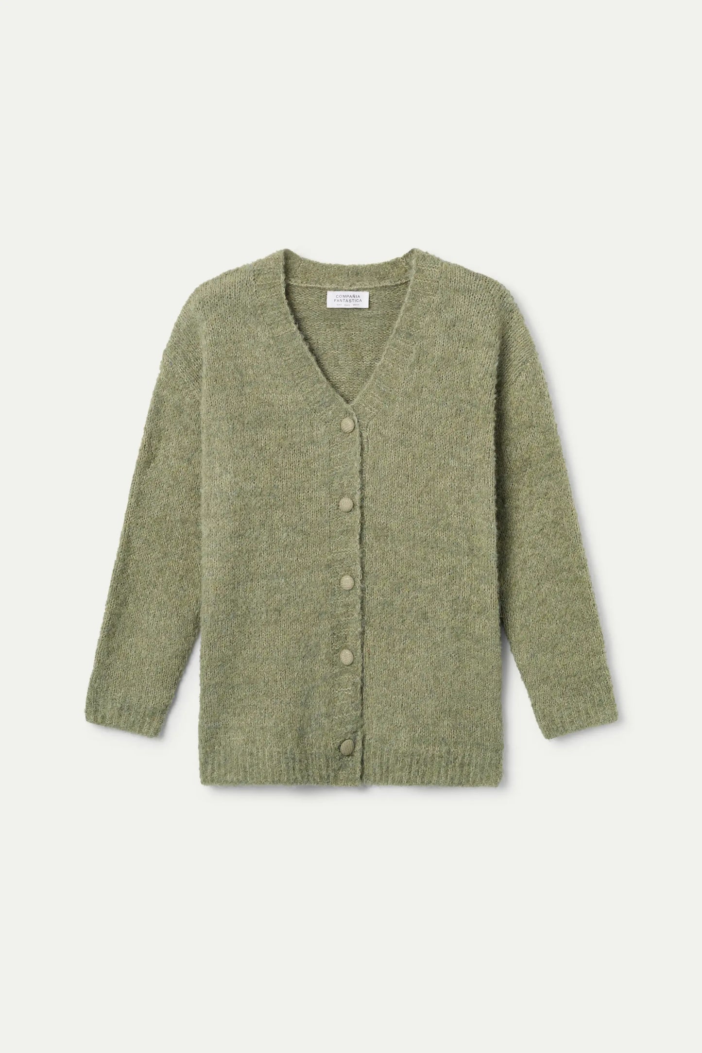 Giacca lunga verde testurizzata