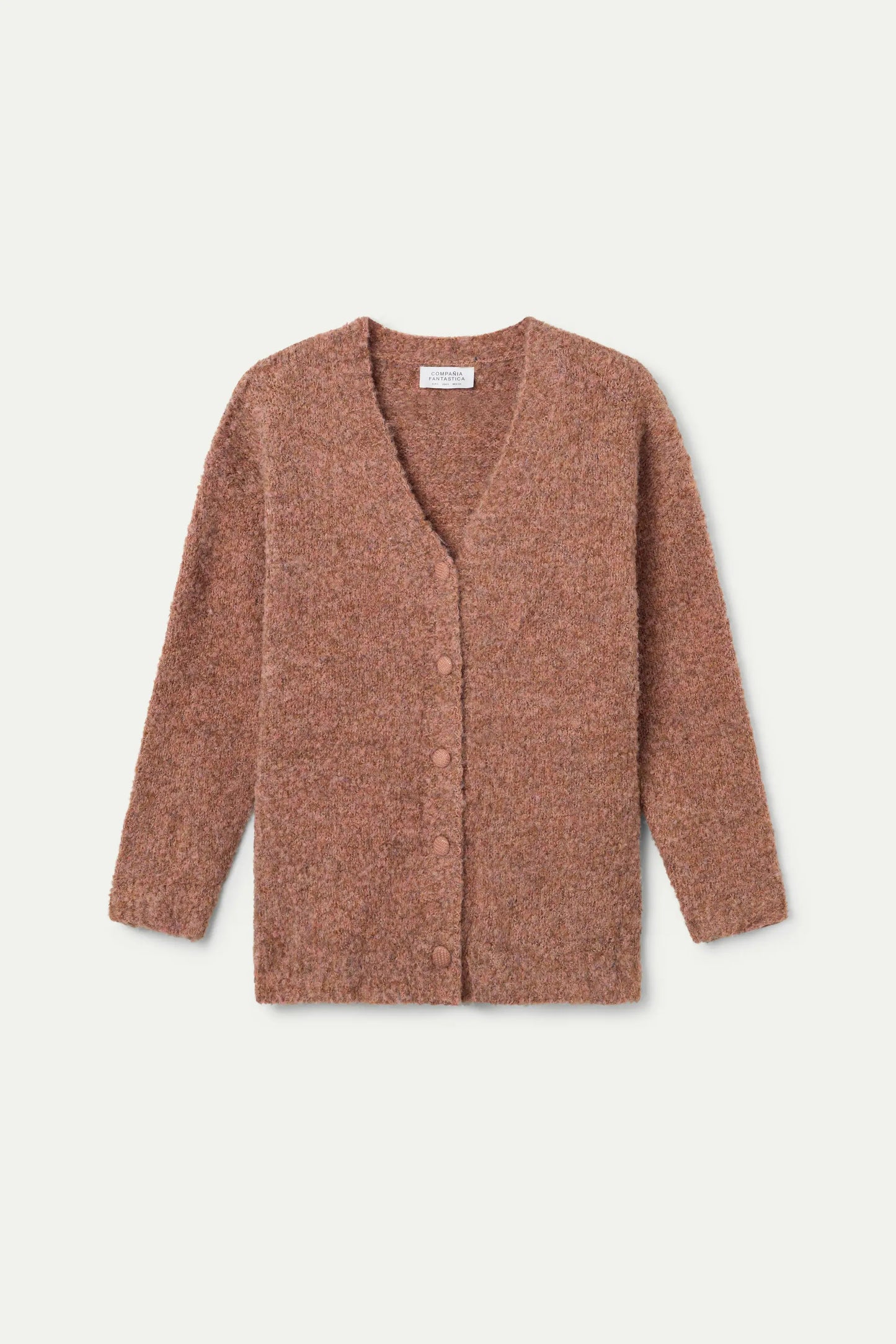 Chaqueta larga con textura camel