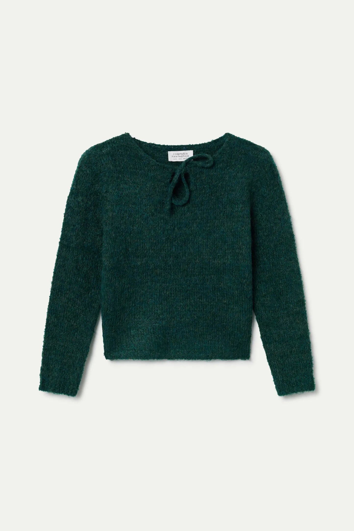 Maglione lavorato a maglia verde testurizzato