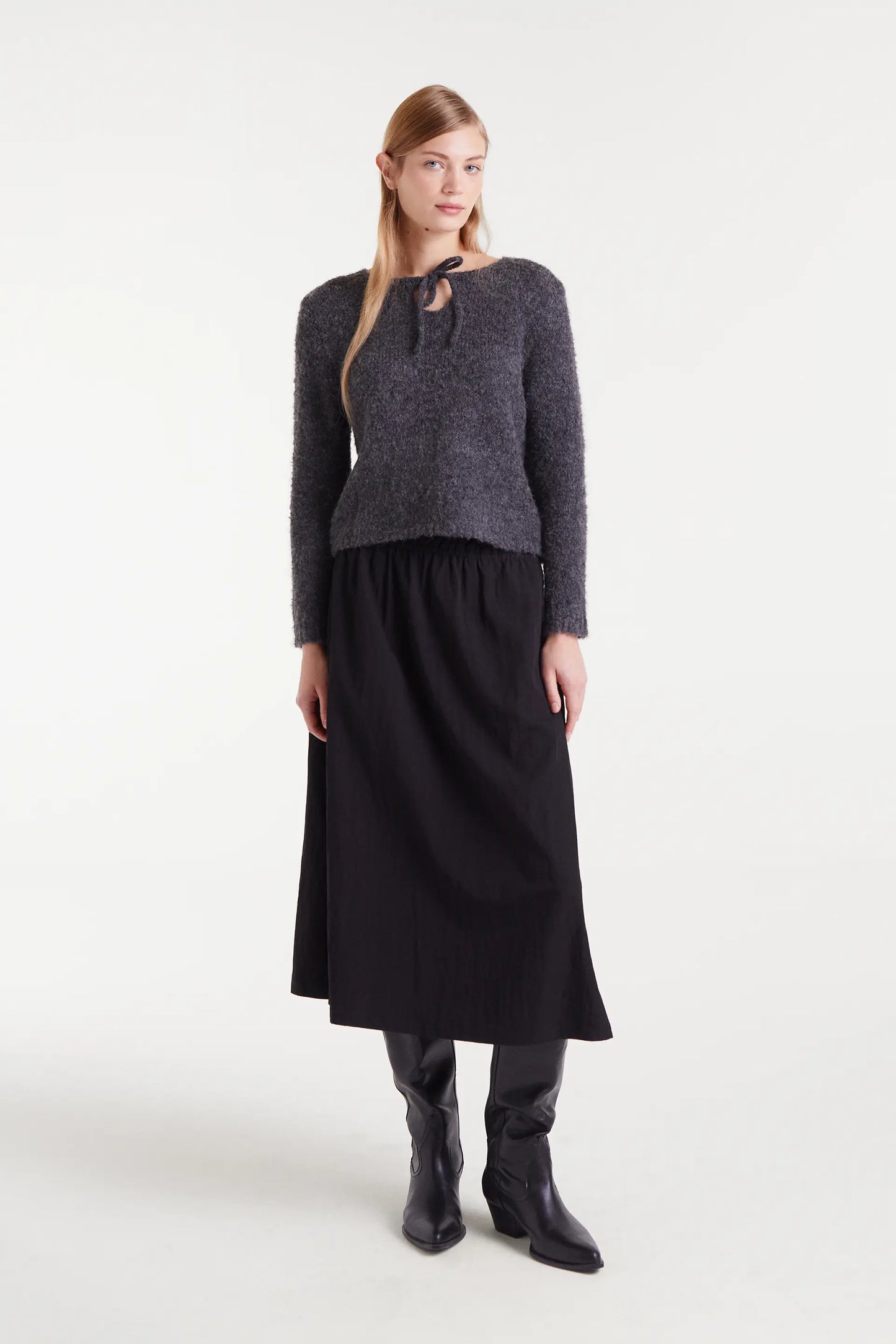 Jersey punto con textura gris