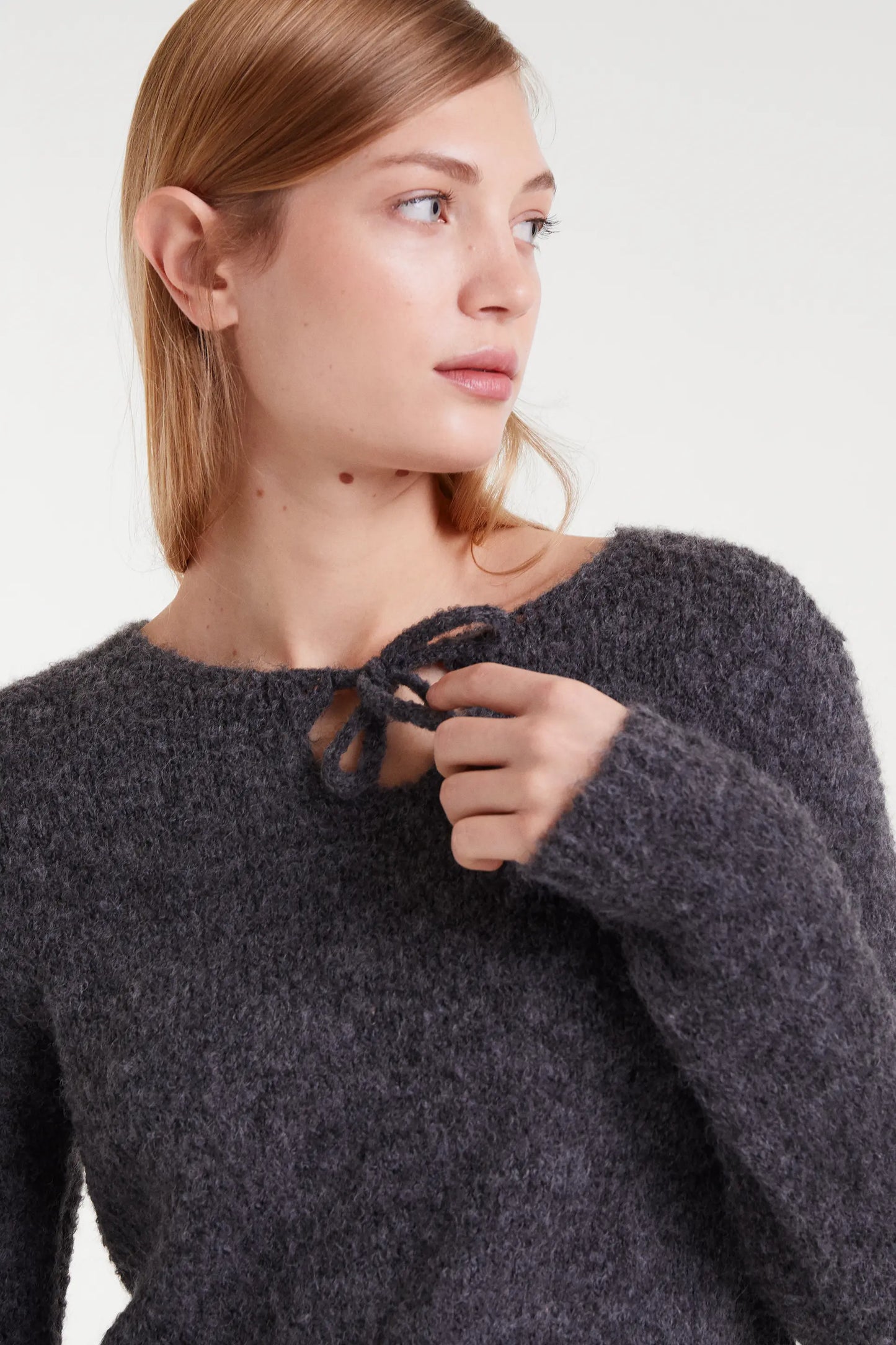 Jersey punto con textura gris