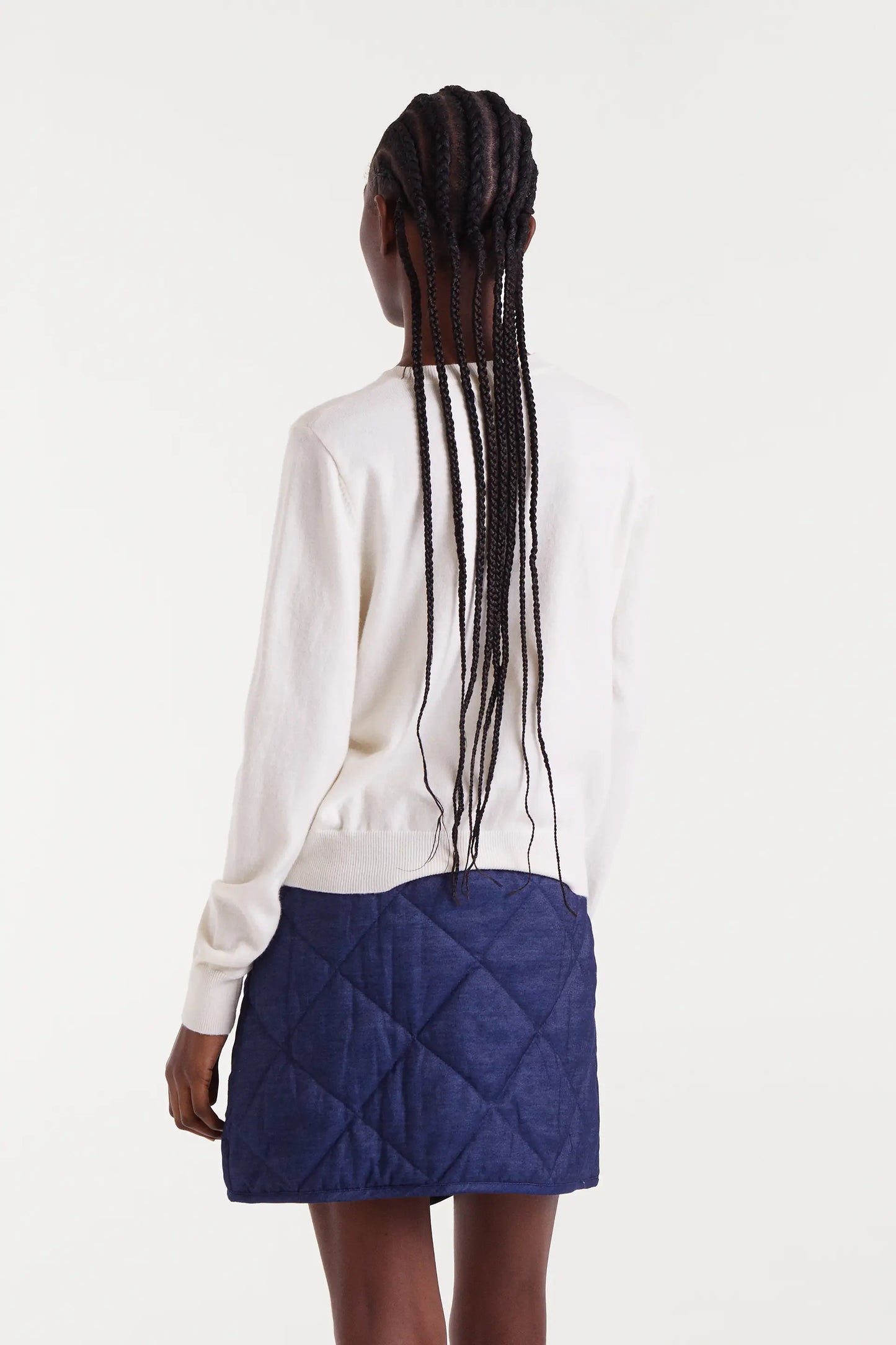 Cárdigan punto con detalle de corazones blanco