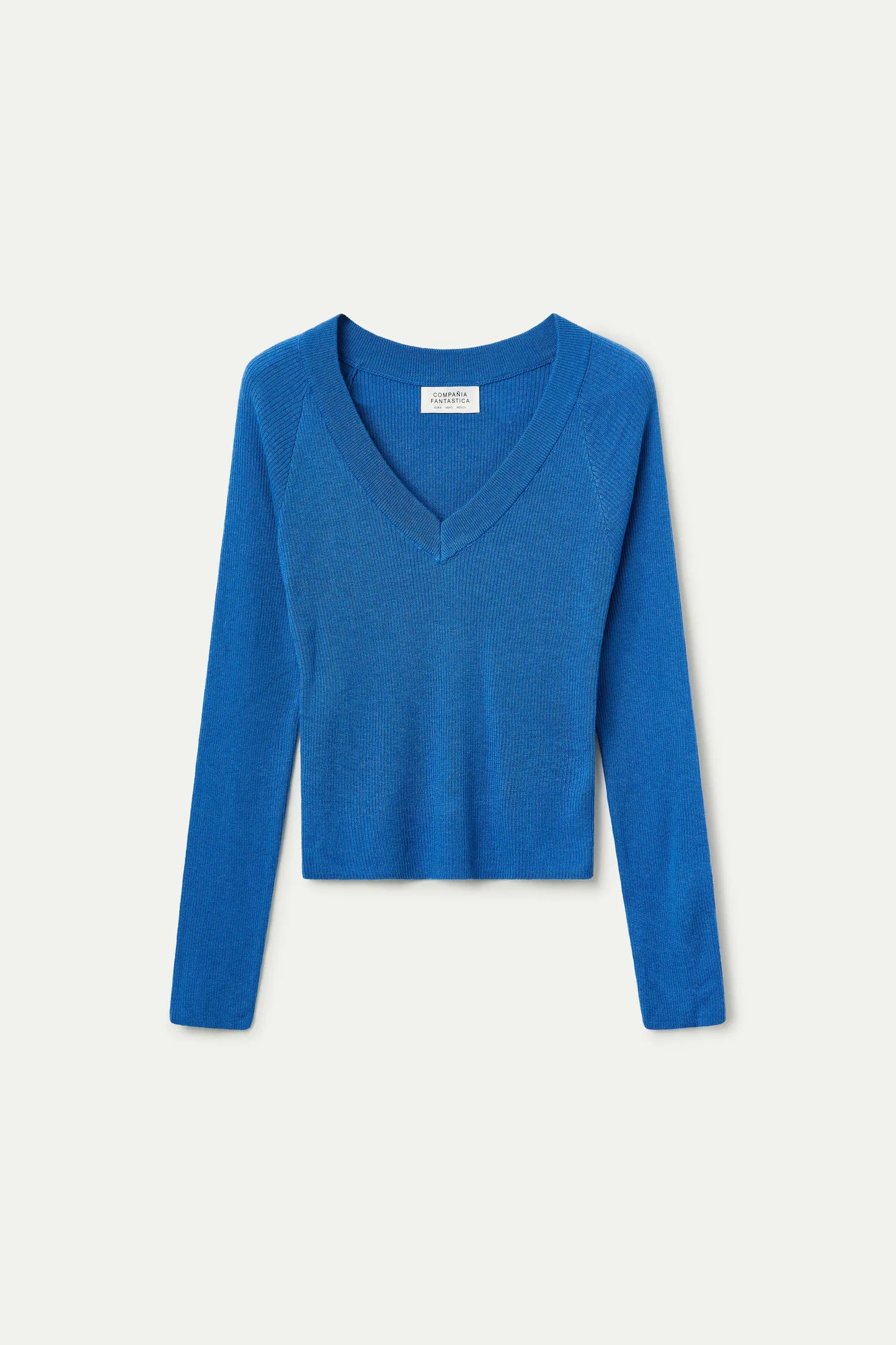 Top punto canalé azul