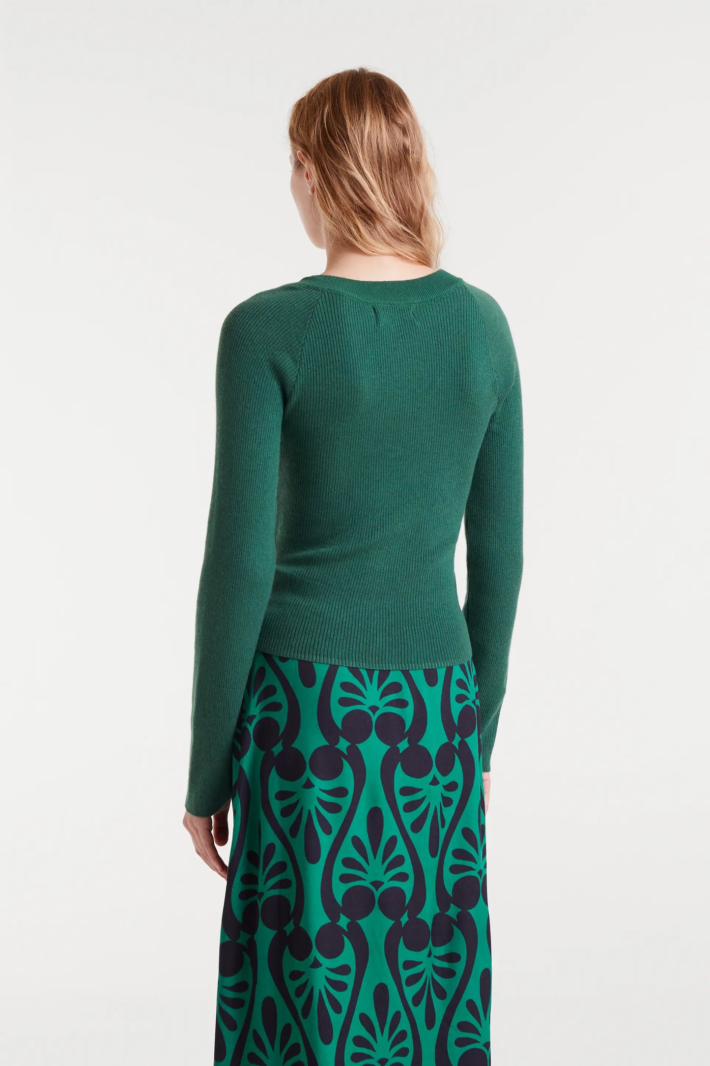 Top punto canalé verde