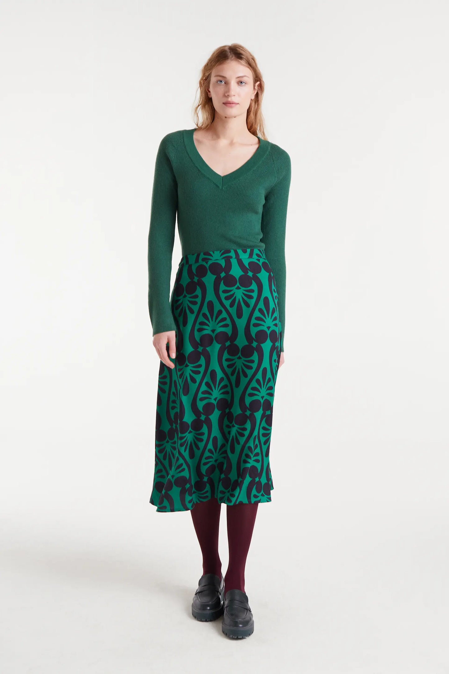 Top punto canalé verde