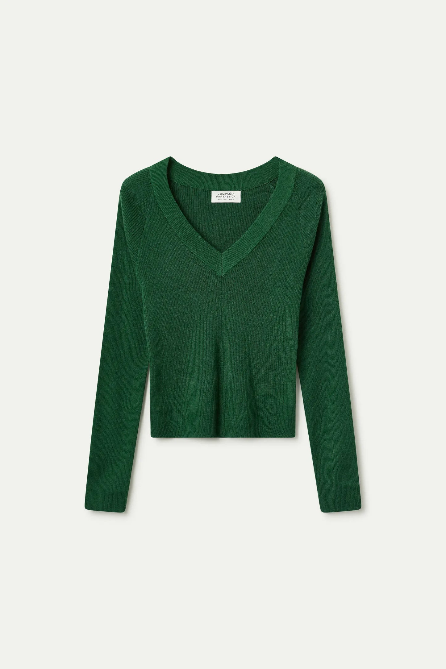 Top punto canalé verde