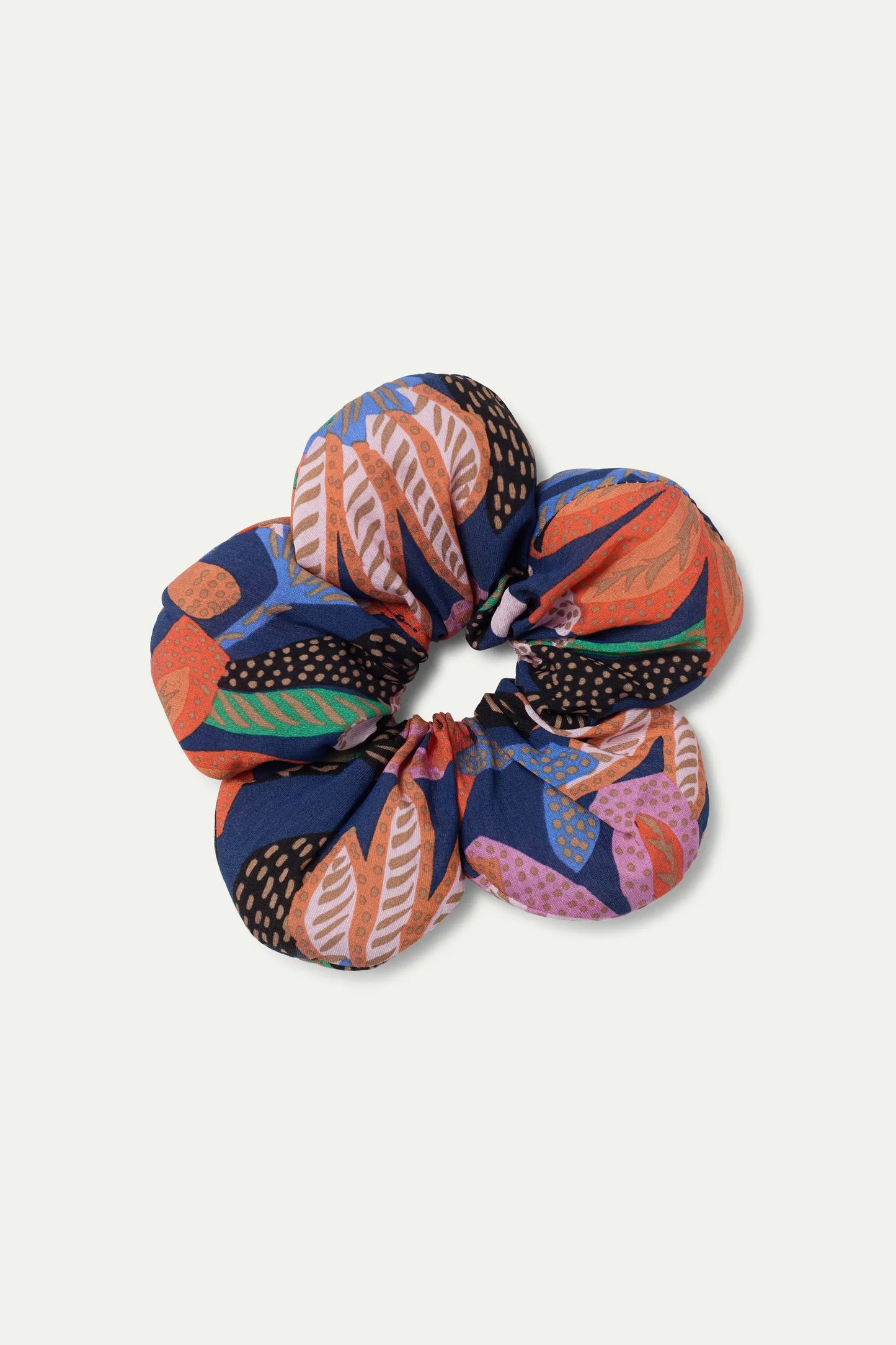 Tigerlily printed flower-shaped scrunchie