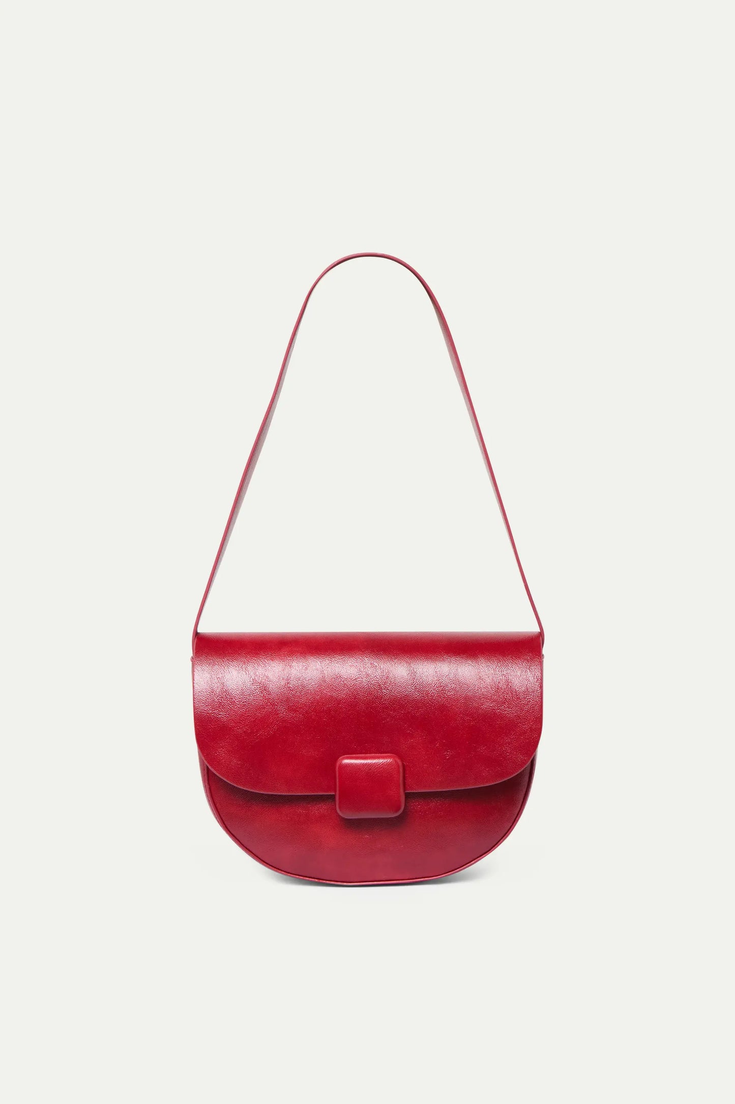 Red faux leather shoulder bag