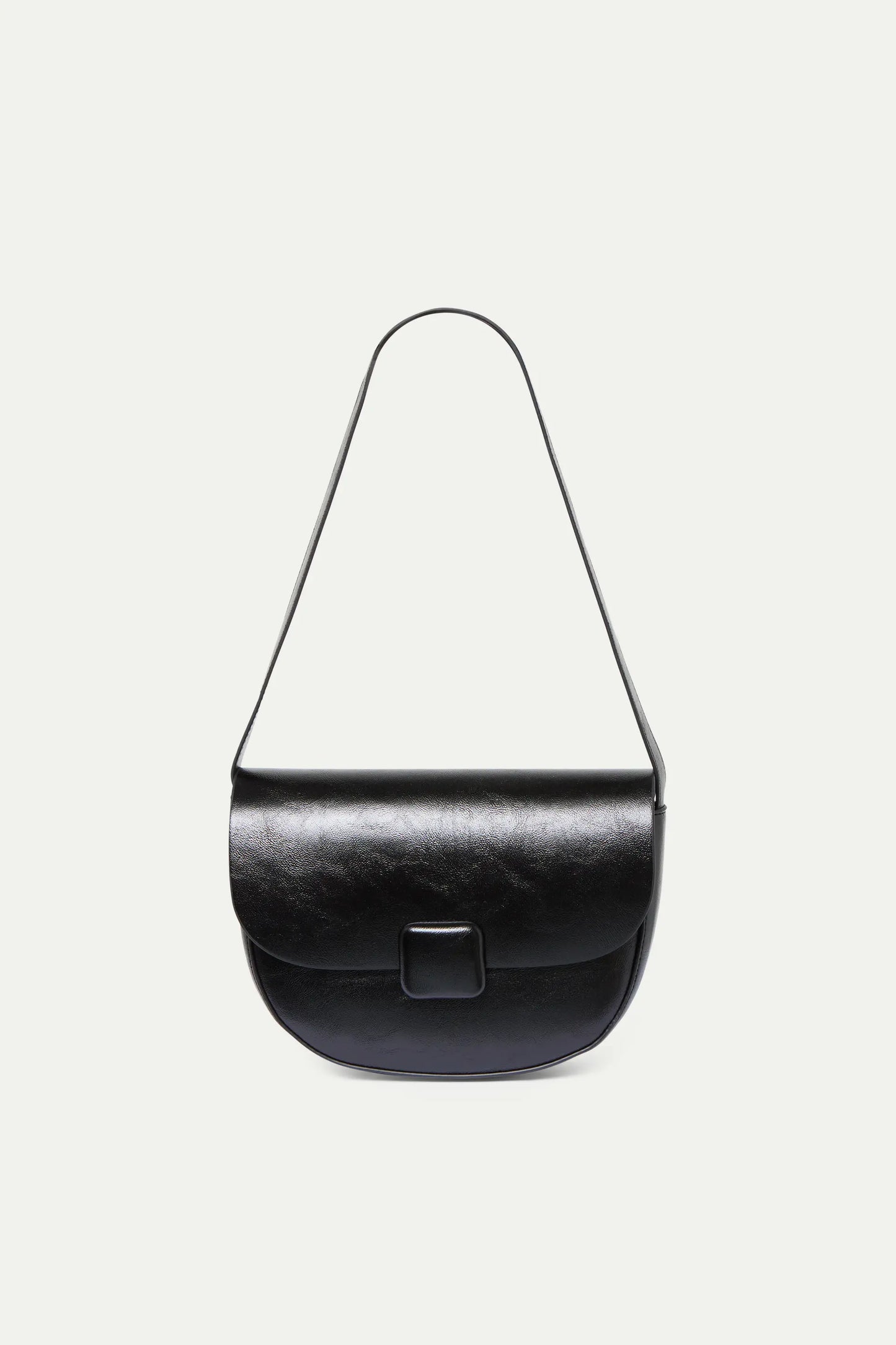 Bolso de hombro con piel sintética negro