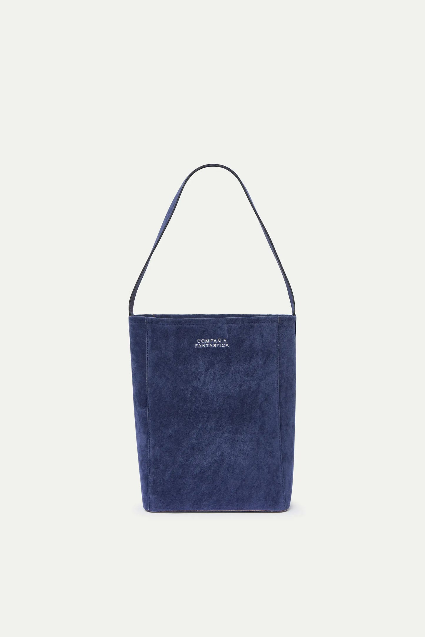 Bolso de hombro con gamuza azul marino