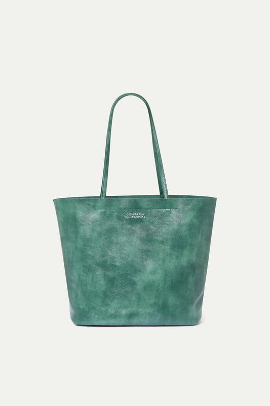 Bolsa de hombro cuero sintético verde