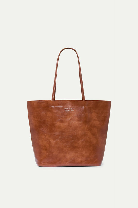 Bolsa de hombro cuero sintético marrón