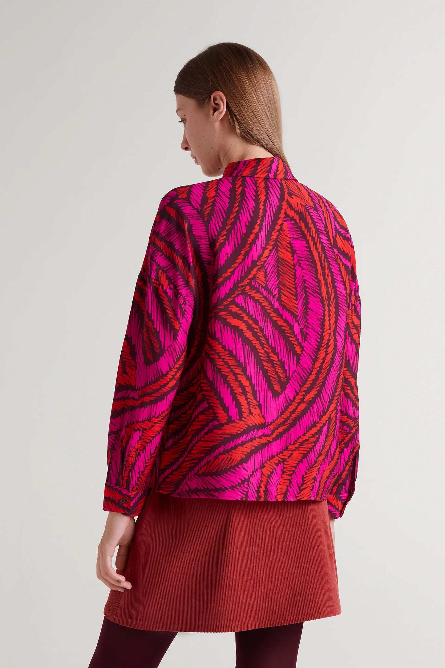 Fedora print lightweight crepe shirt