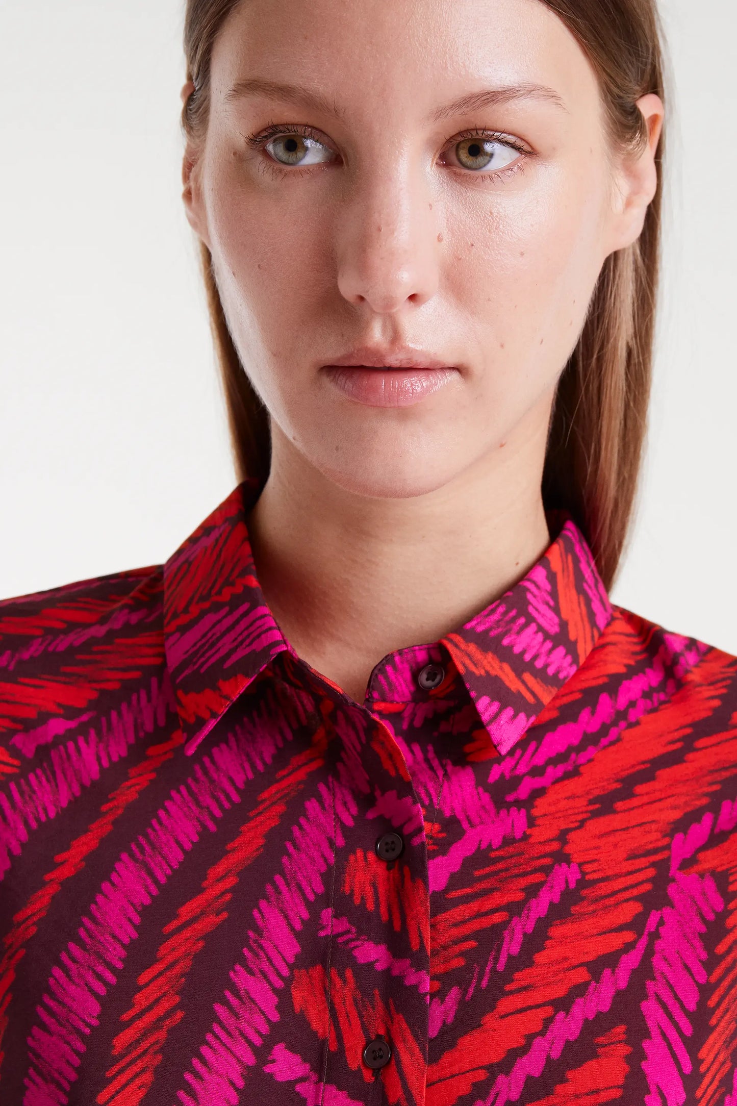 Fedora print lightweight crepe shirt