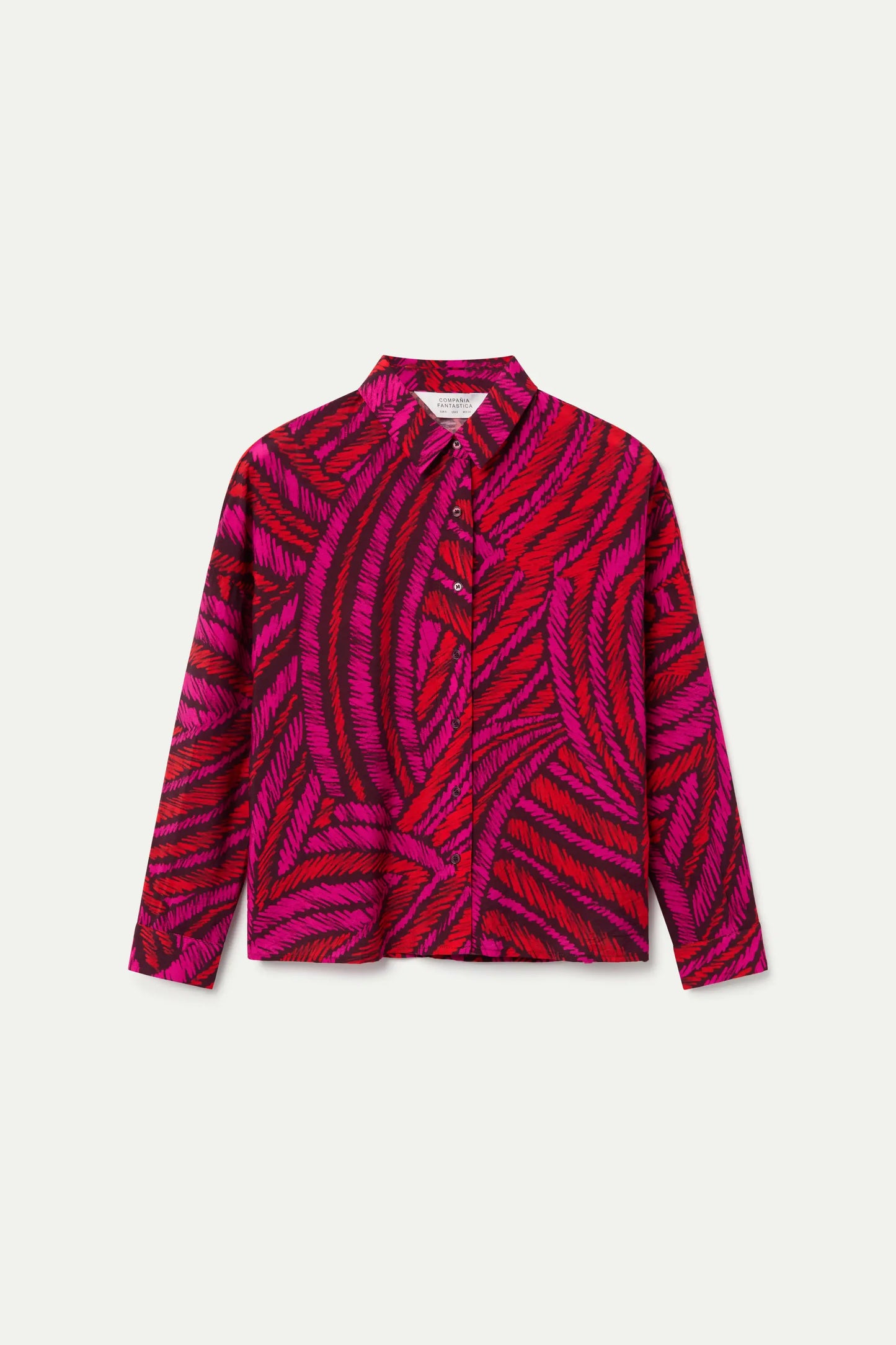 Fedora print lightweight crepe shirt