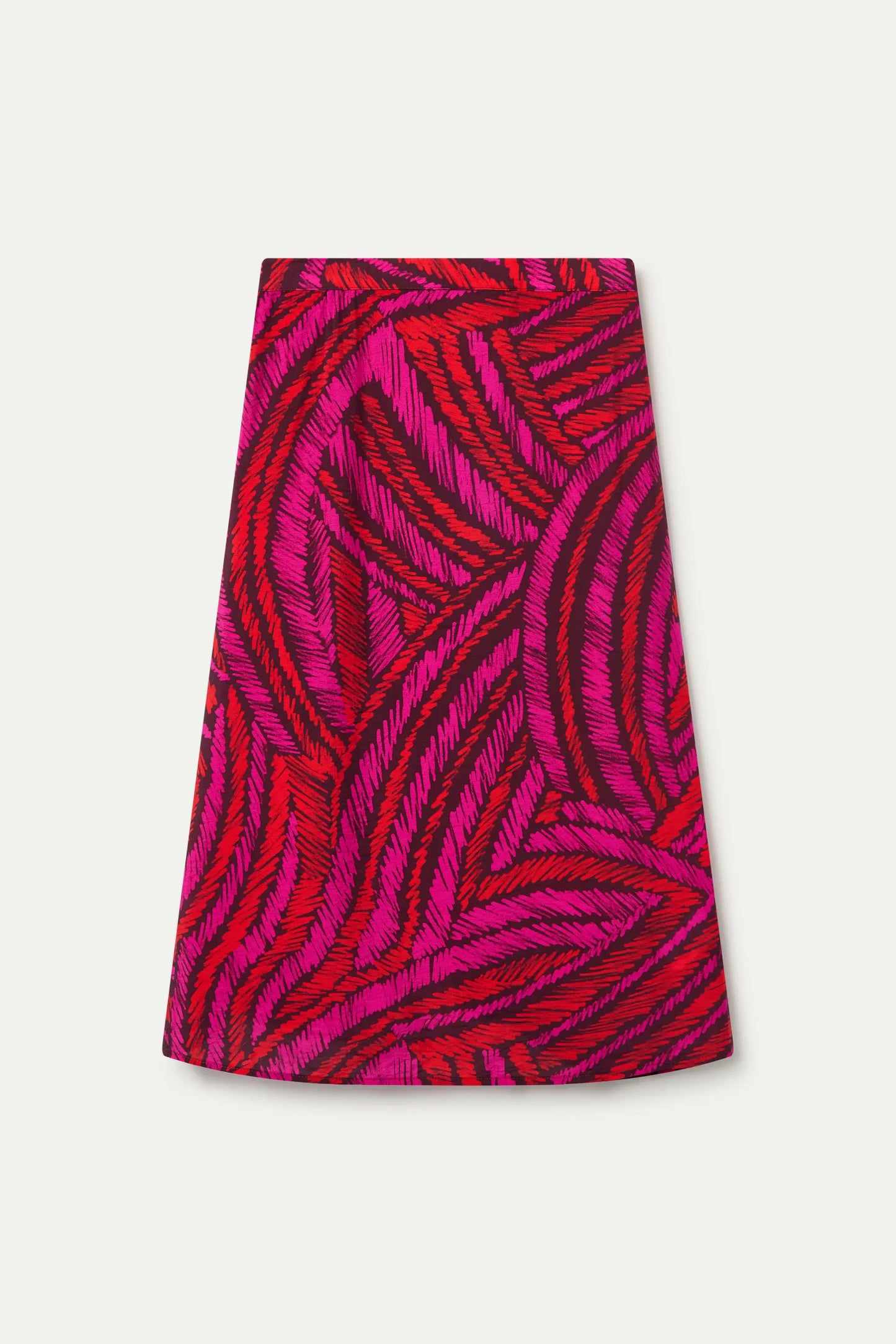 Gonna midi in crêpe leggera con stampa Fedora