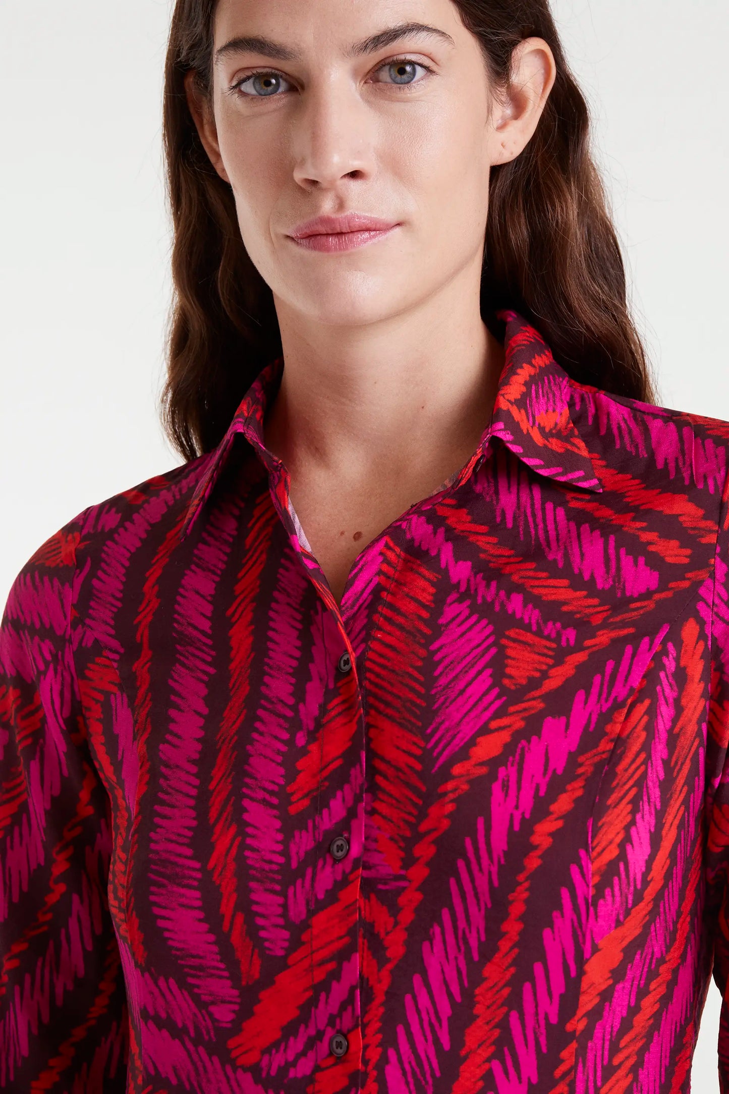 Abito midi in crêpe leggero con stampa Fedora