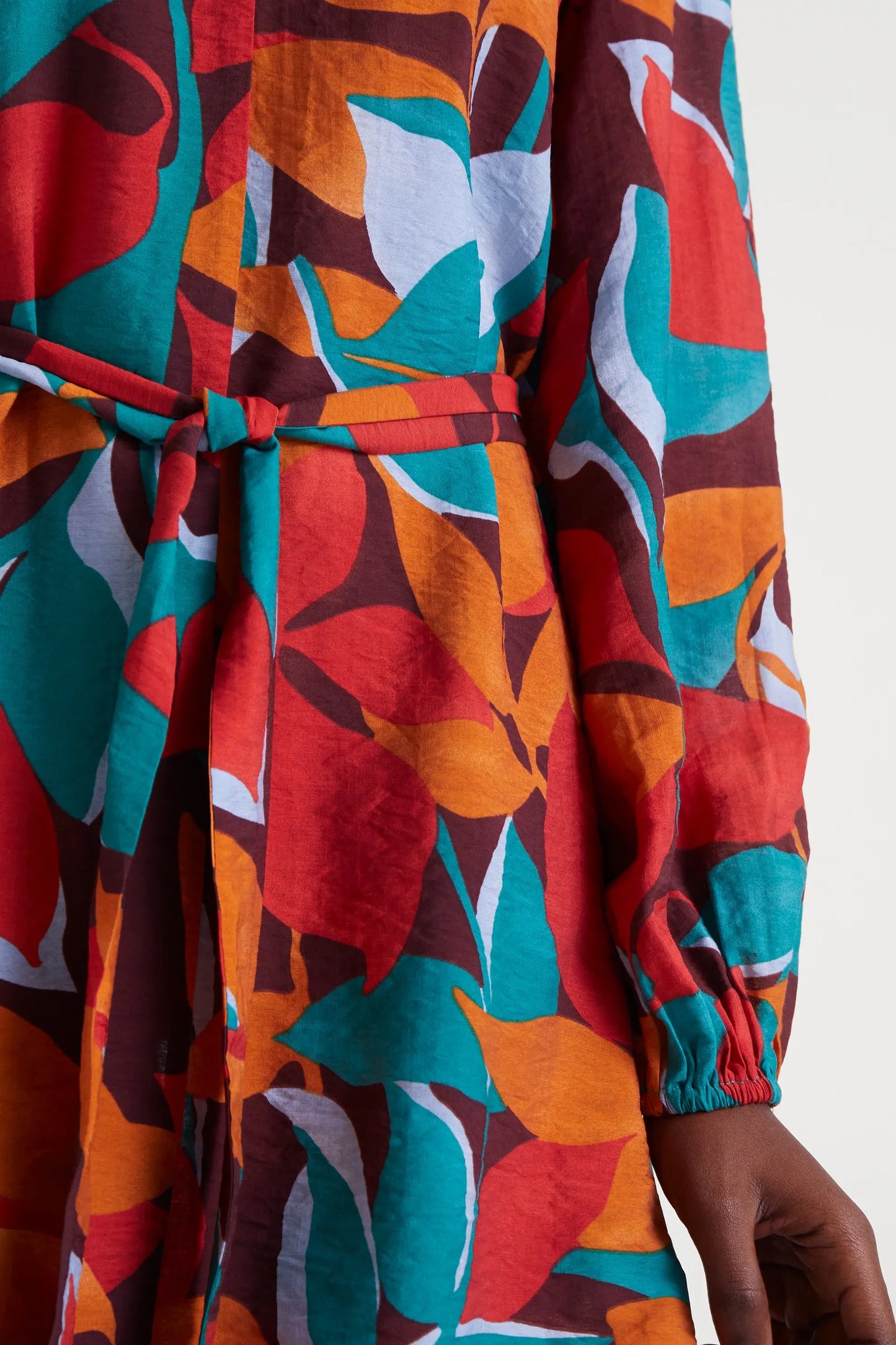 Abito corto in crepe leggero con stampa Ponziana