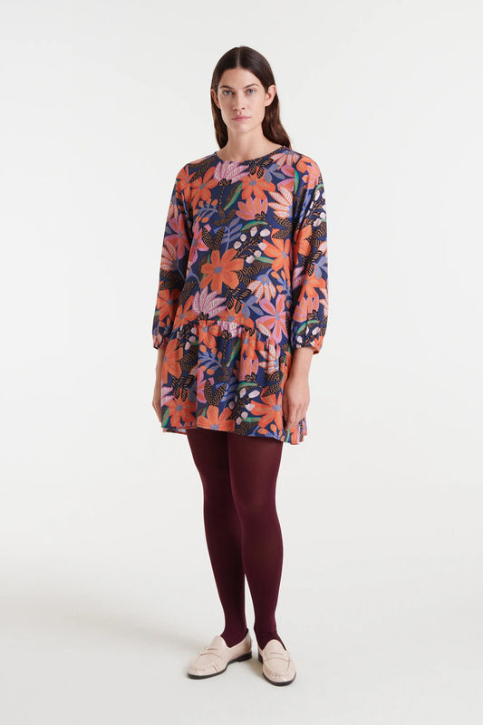 Vestido corto crepé ligero con estampado Tigerlily