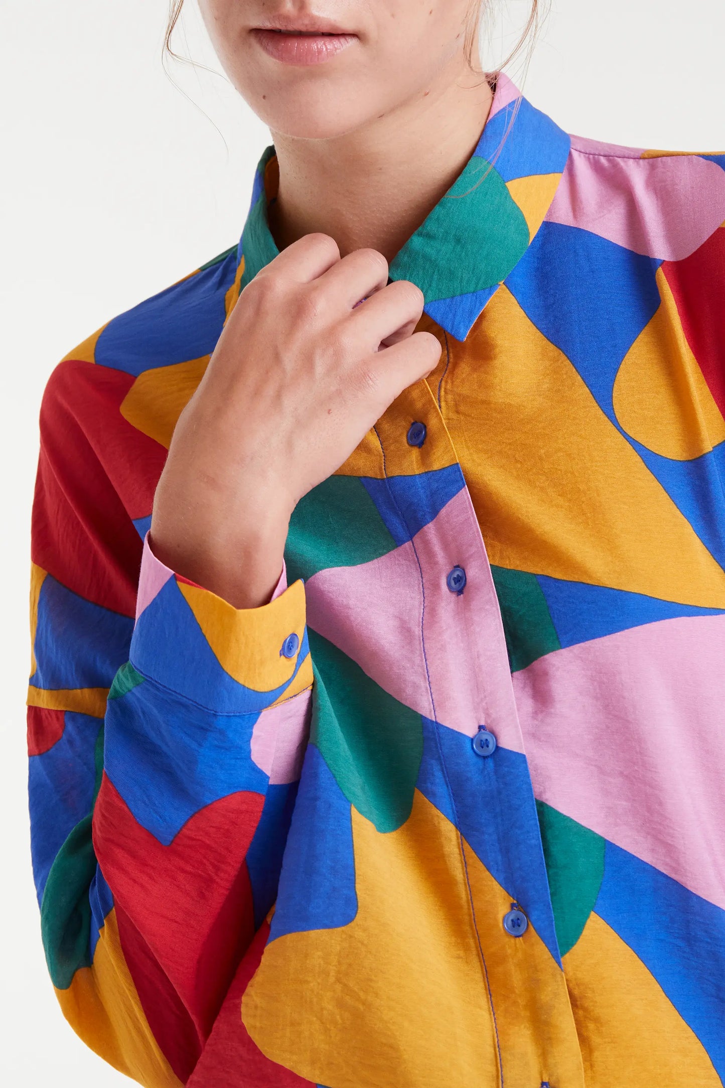 Camicia in crepe leggero con stampa Cupido