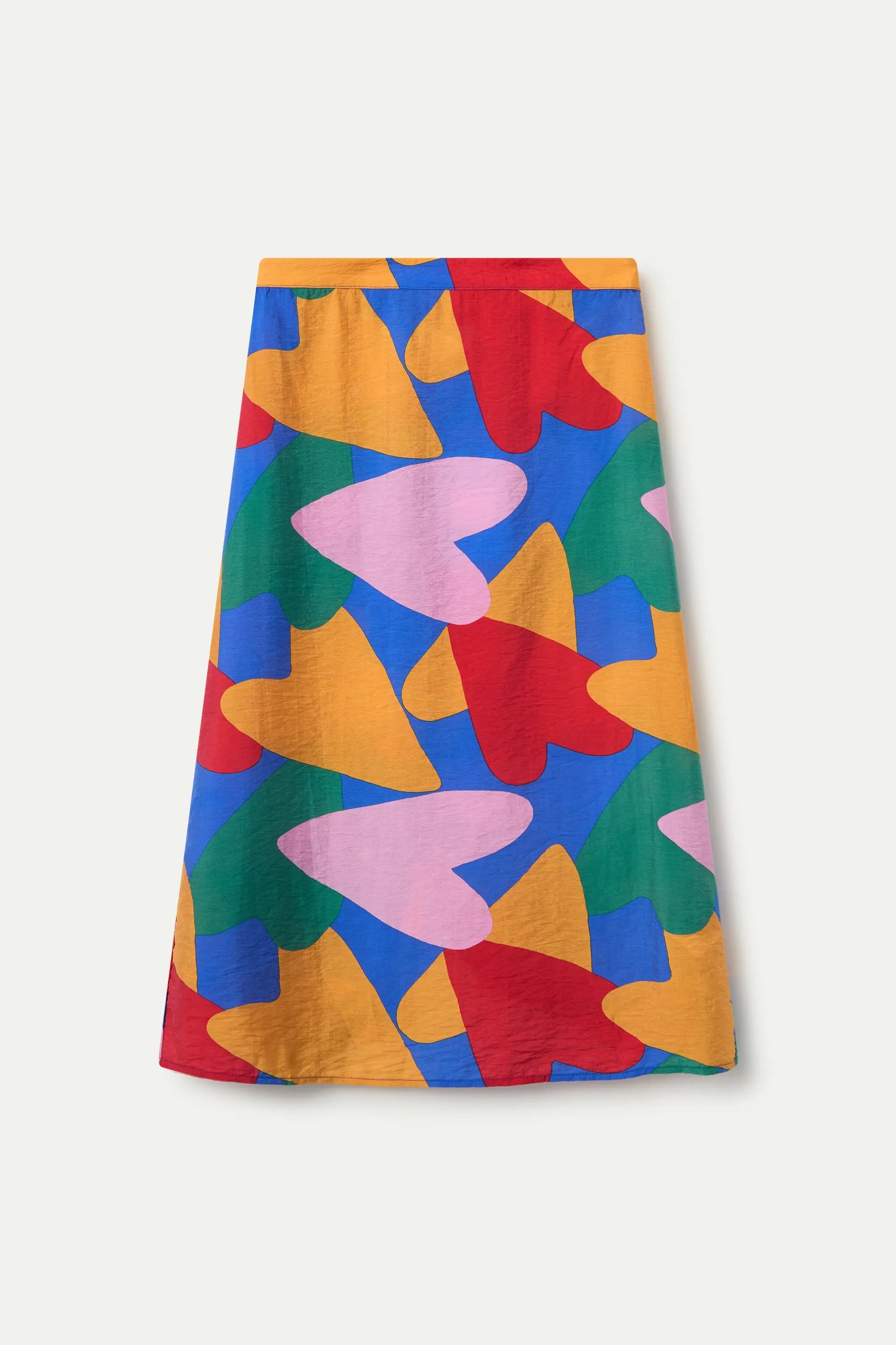 Gonna midi in crêpe leggera con stampa Cupido