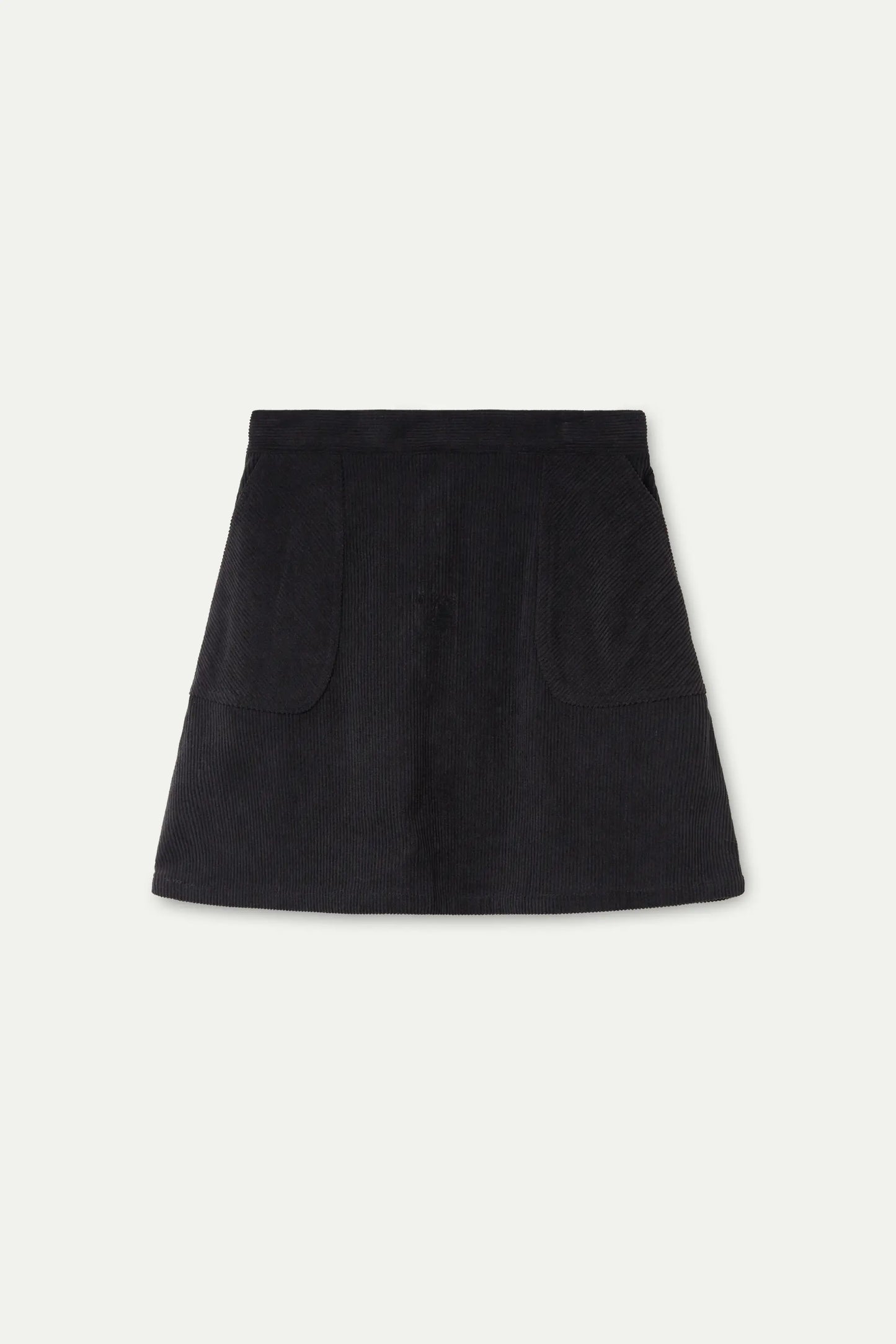 Short black corduroy skirt