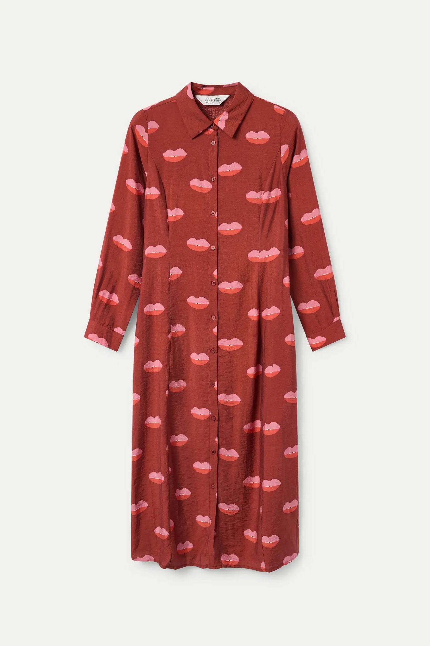 Abito midi con stampa labbra