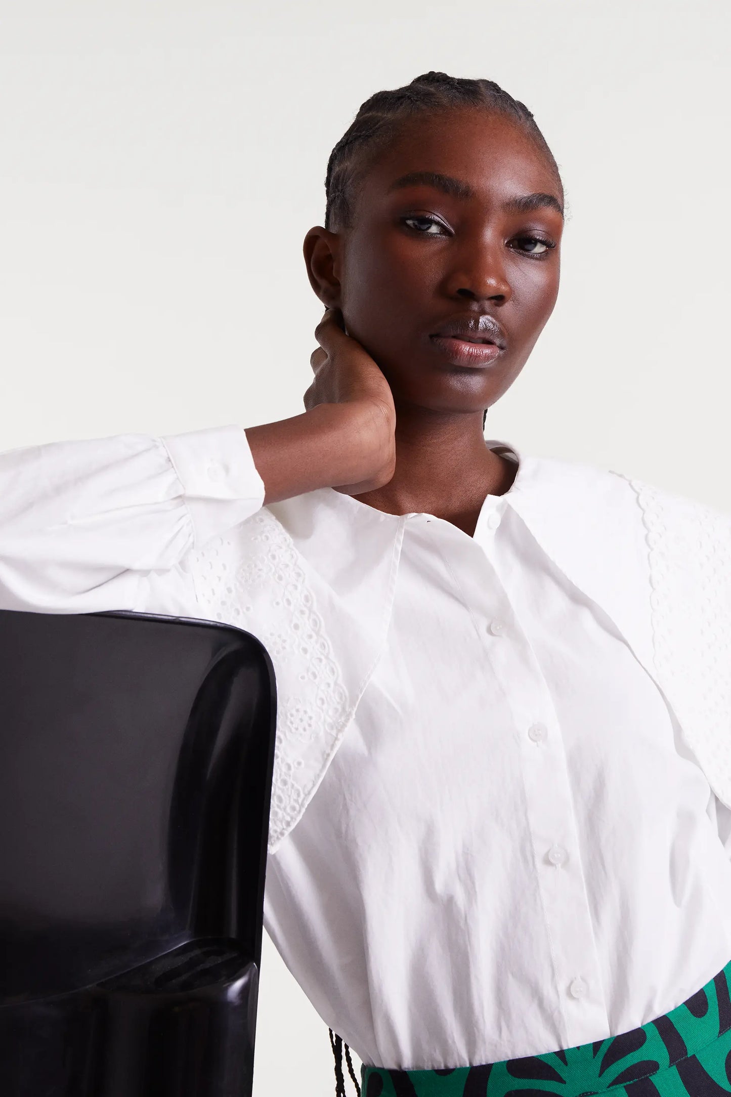 Camisa 100% algodón maxi solapa blanca