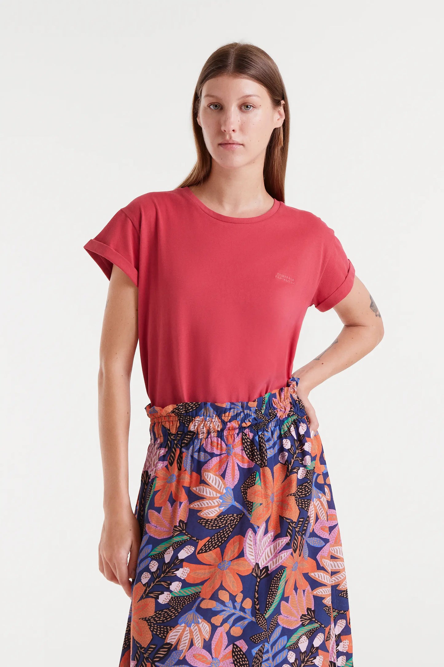 Camiseta 100% algodón rojo