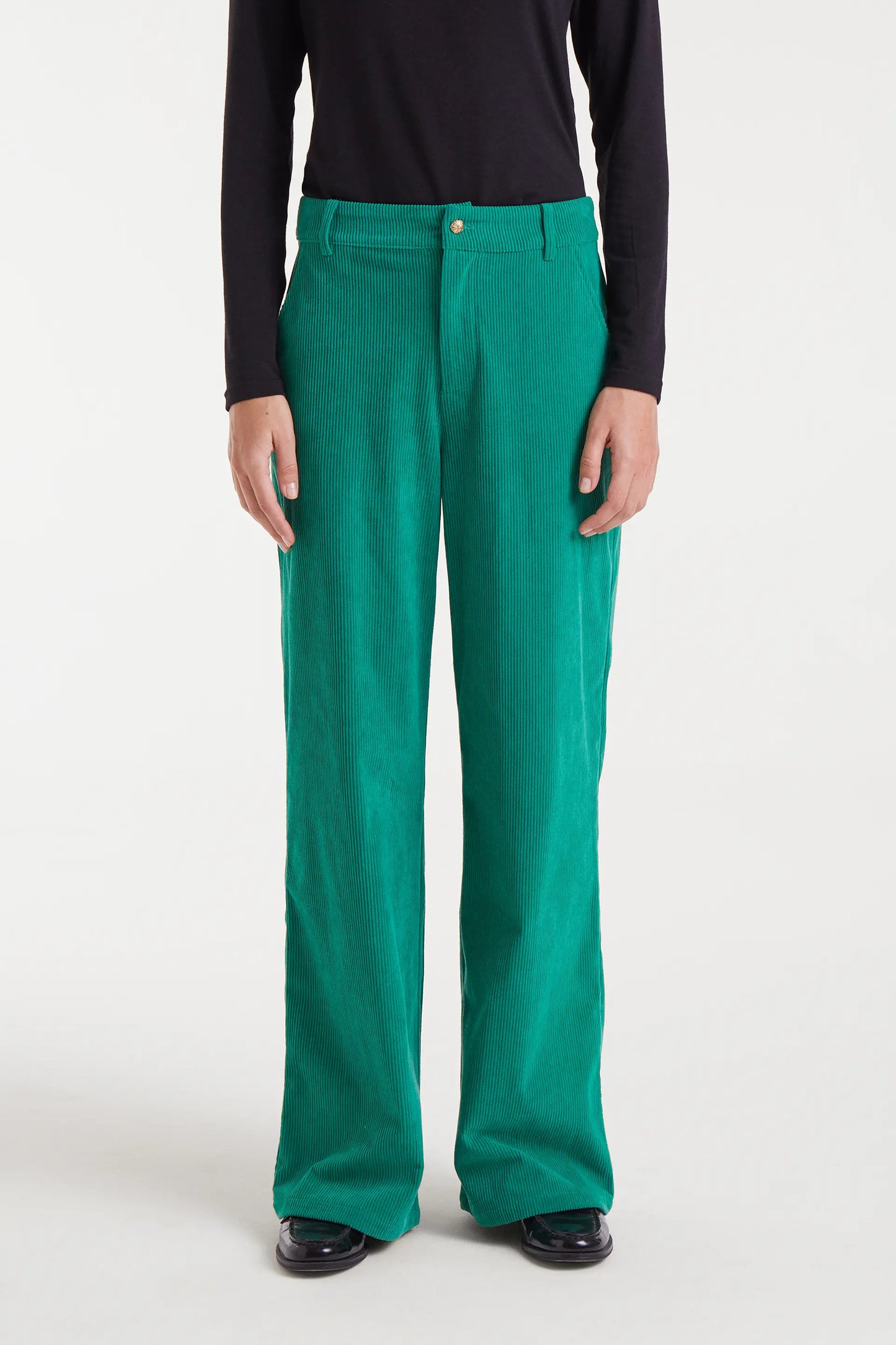 Green corduroy pants
