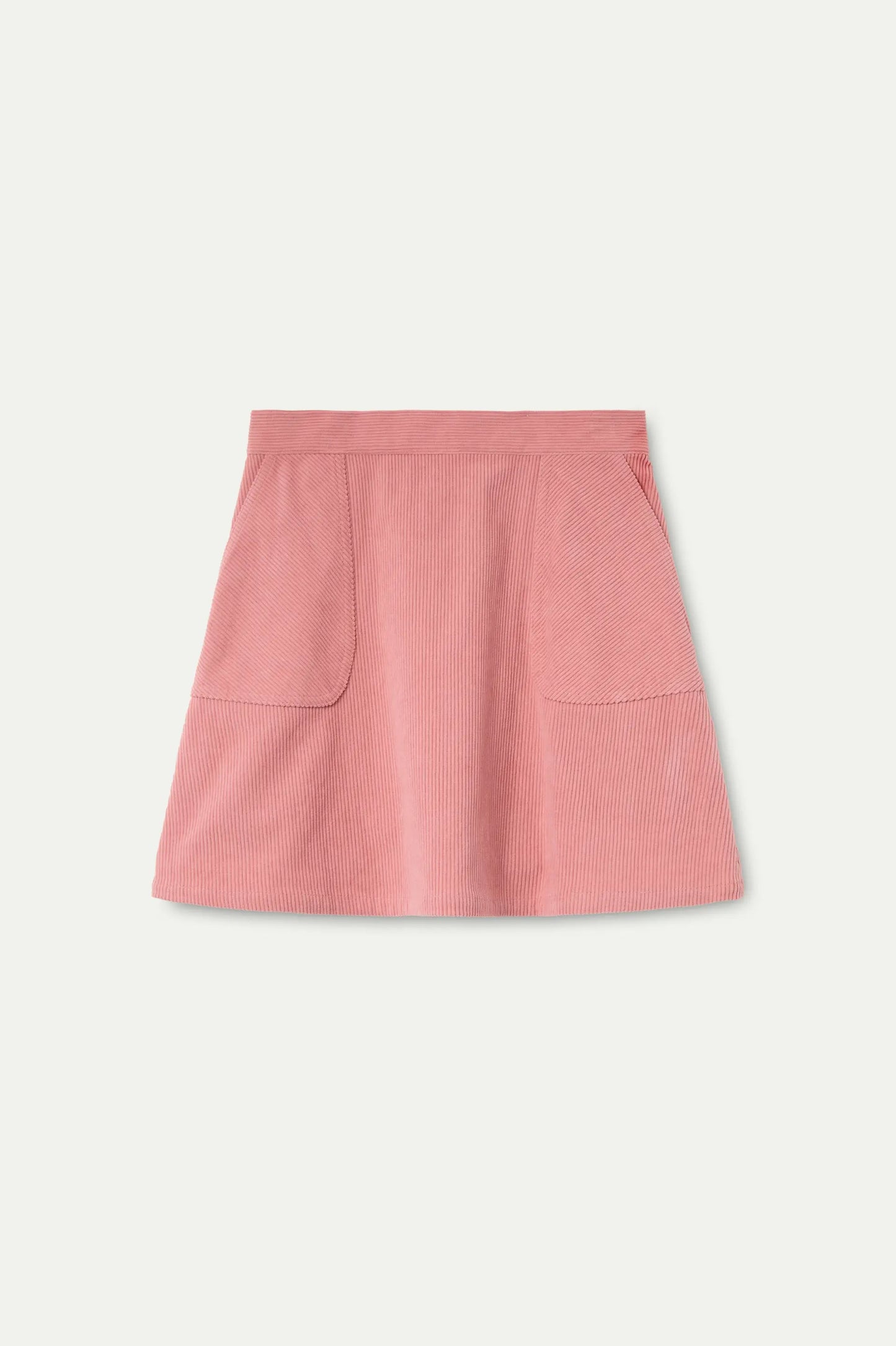 Short pink corduroy skirt