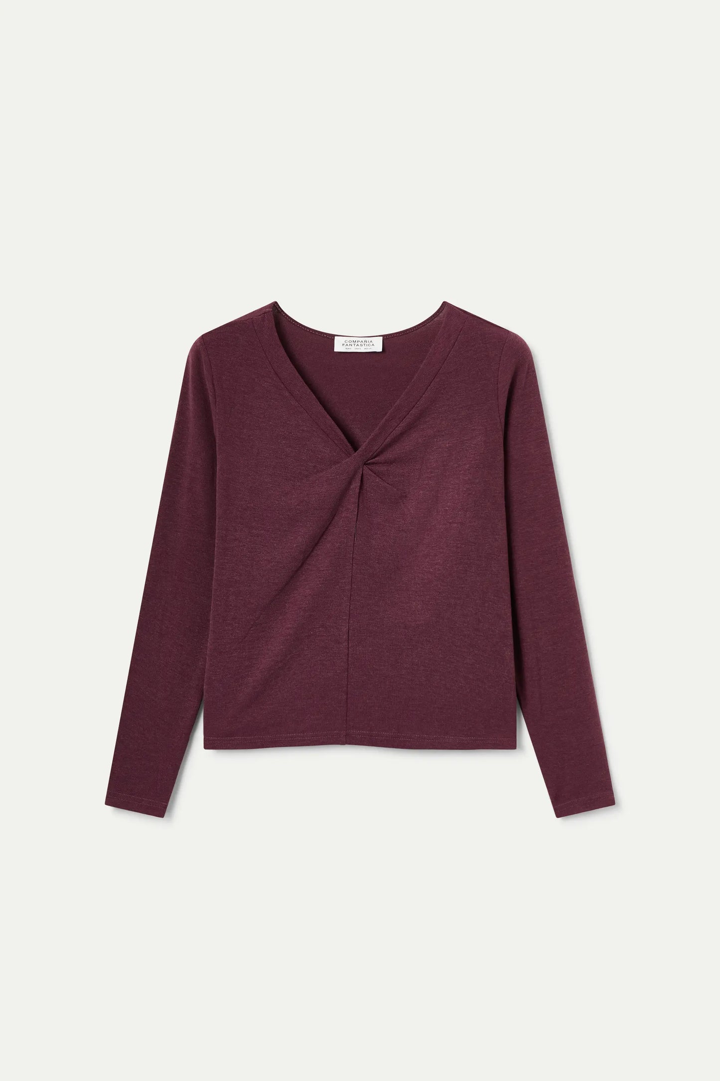 Camiseta anudada berenjena