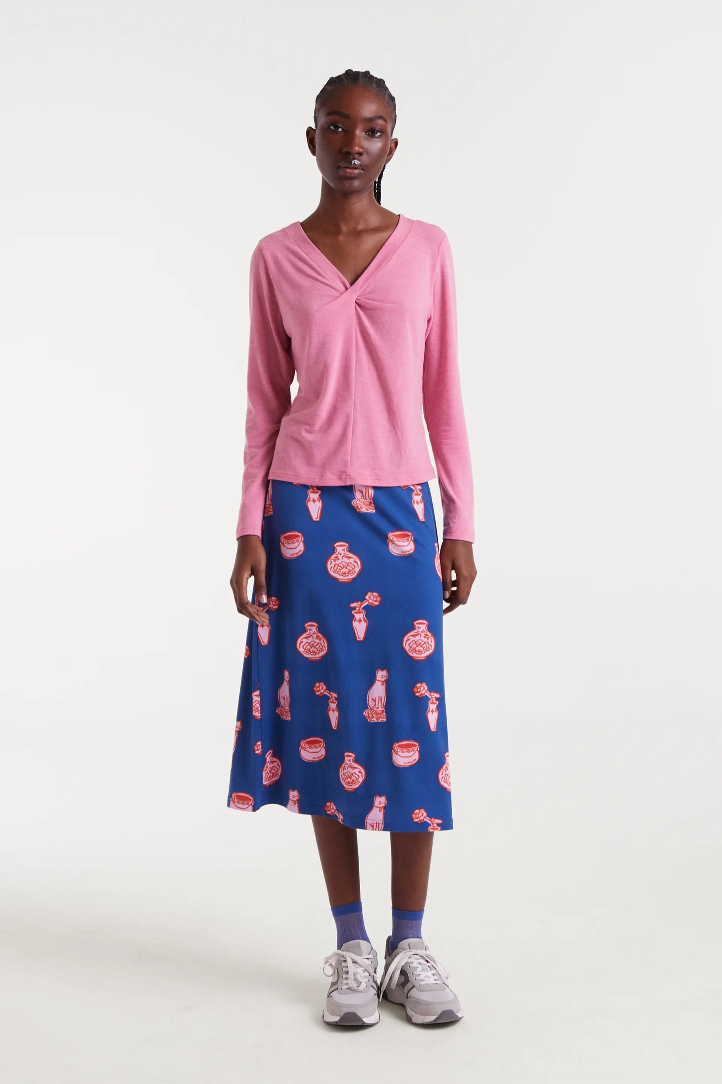 Camiseta anudada rosa