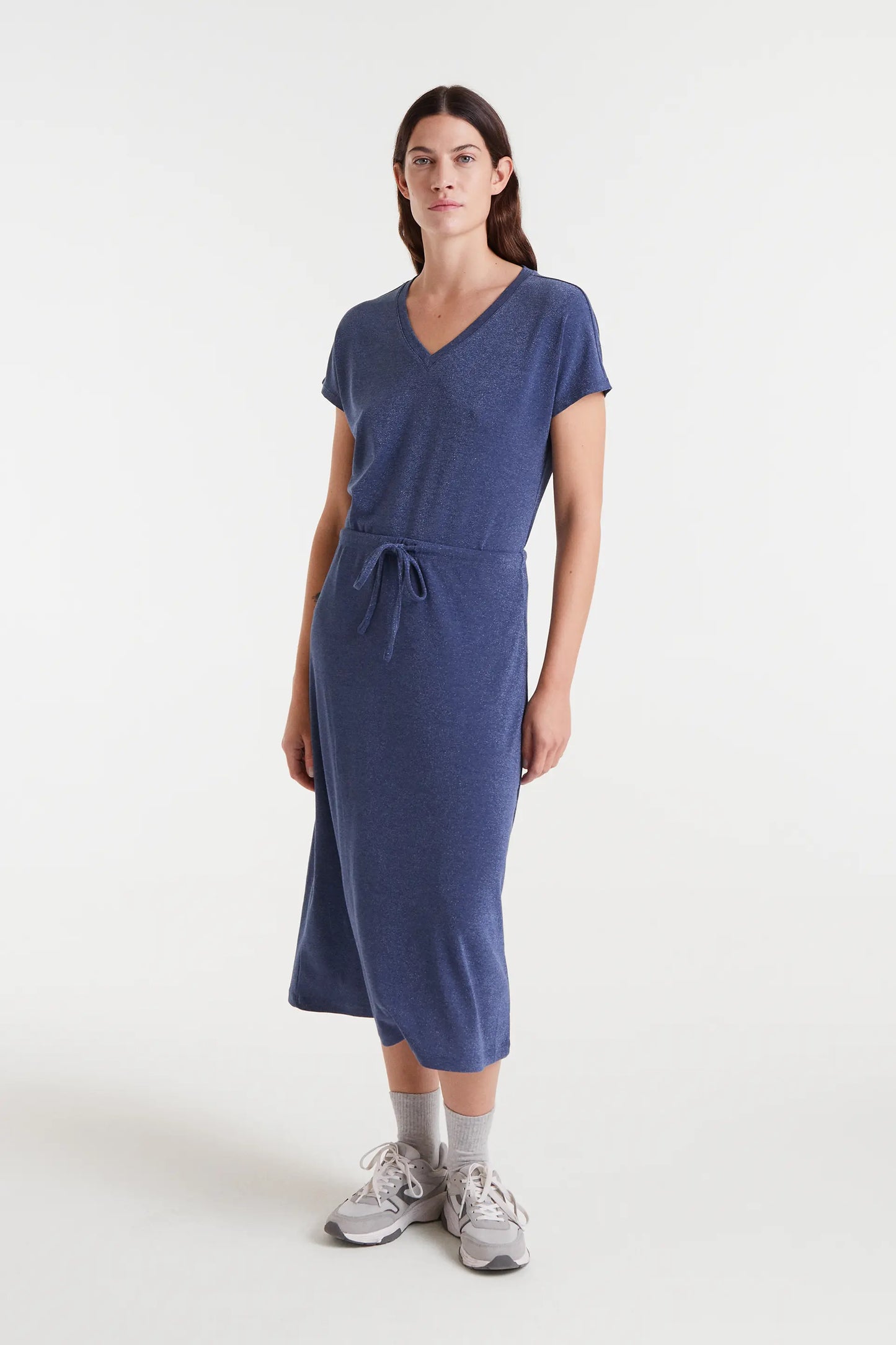 Maglietta blu navy con scollo a V