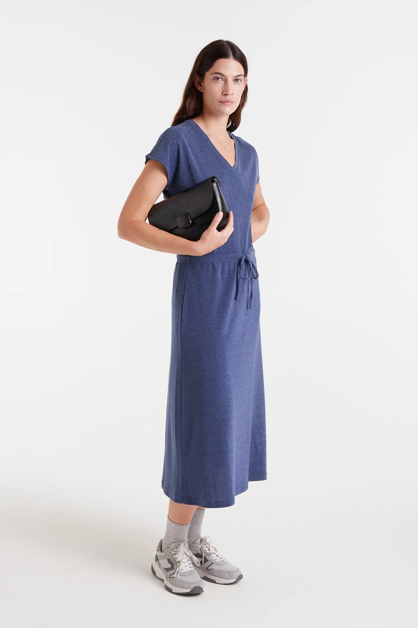 Maglietta blu navy con scollo a V