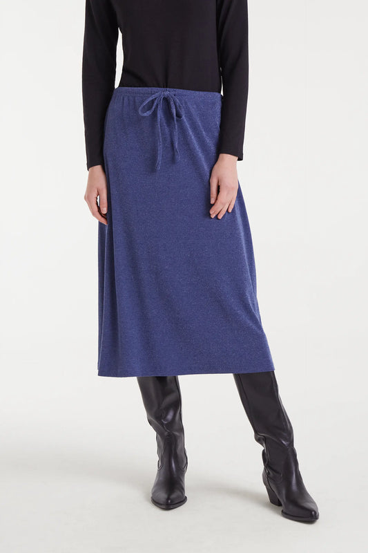 Falda midi navy blue