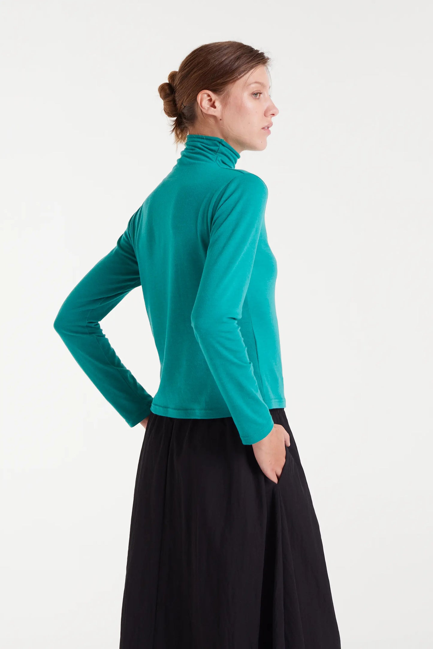 Green high-neck t-shirt