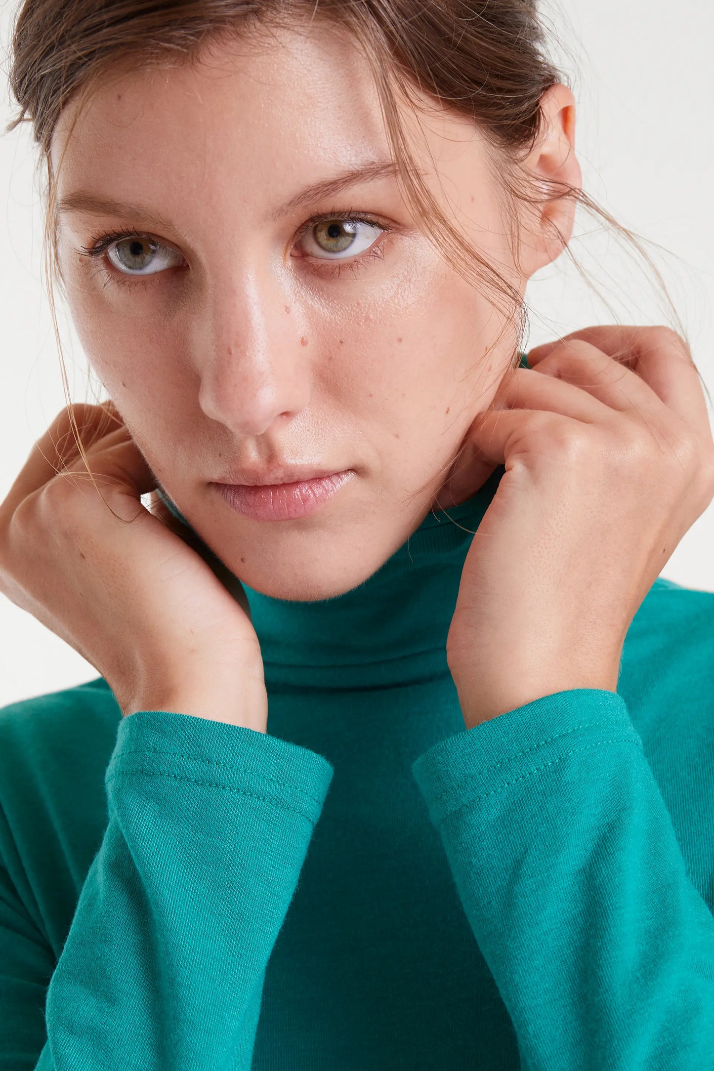 Green high-neck t-shirt