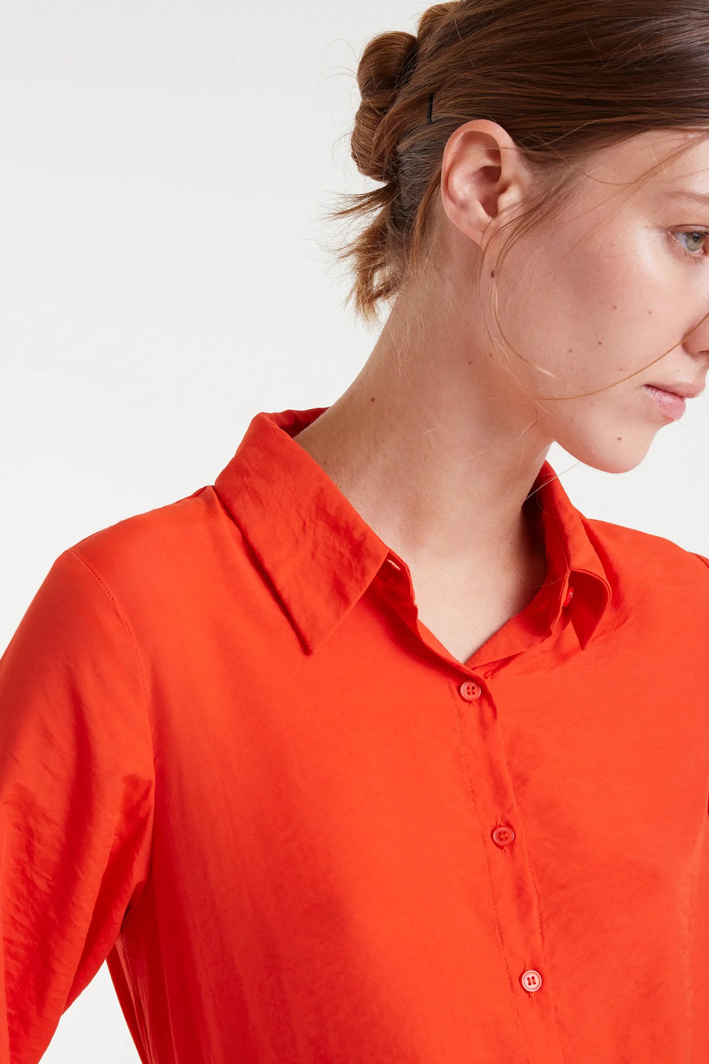 Orange fluid shirt