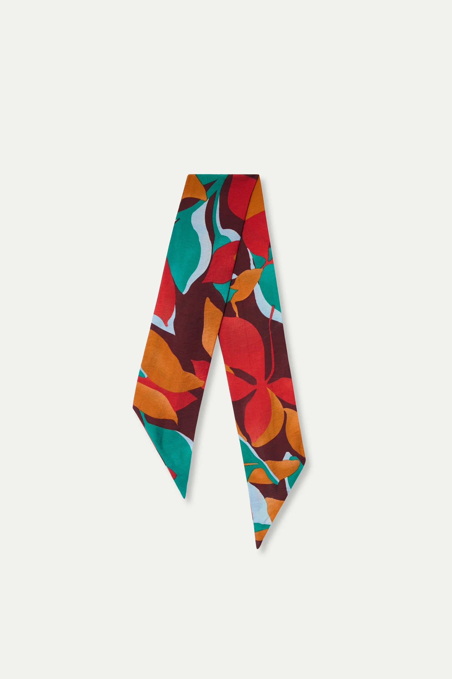 Lightweight crepe scarf with Ponziana print