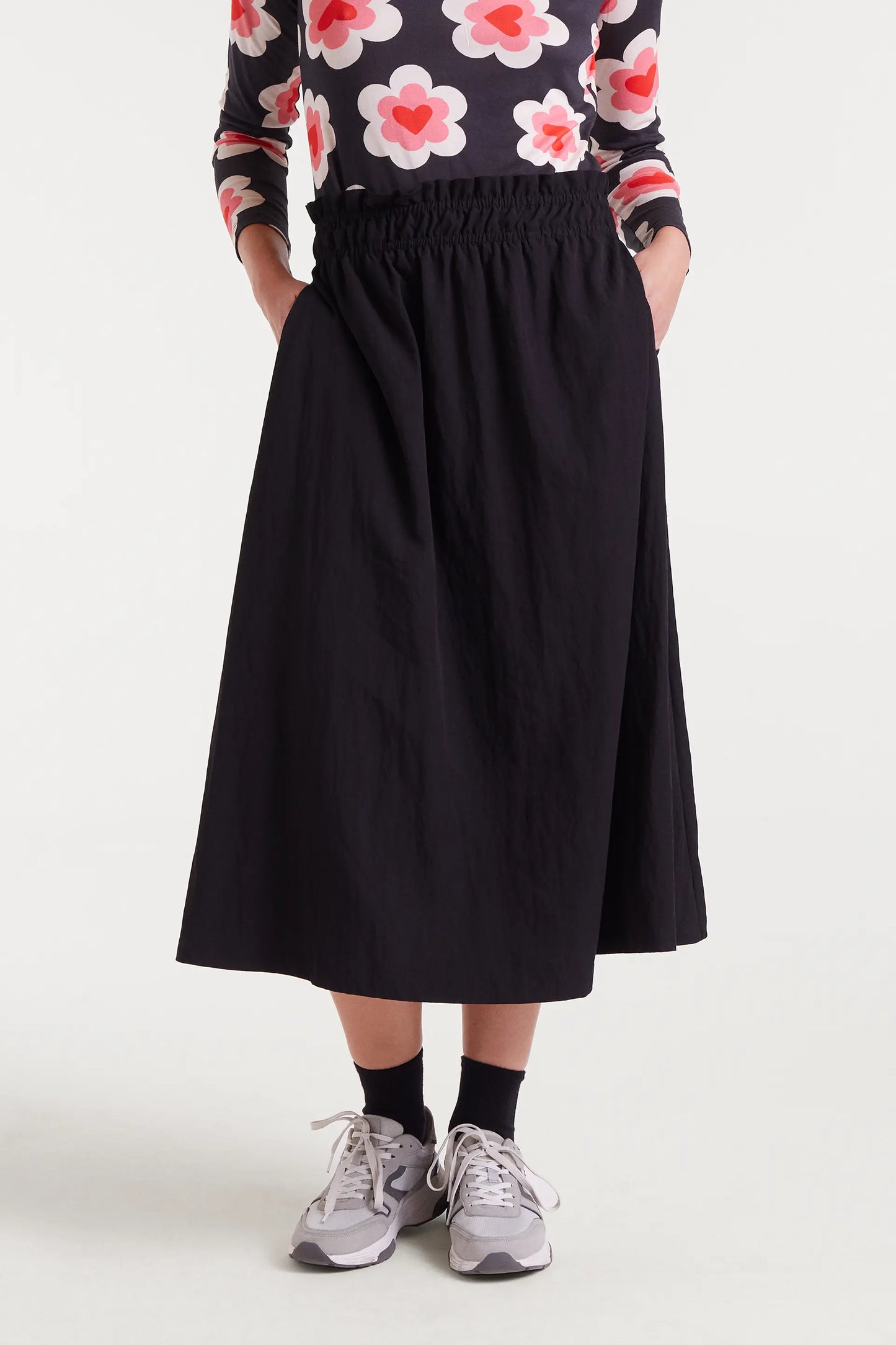 Black midi skirt