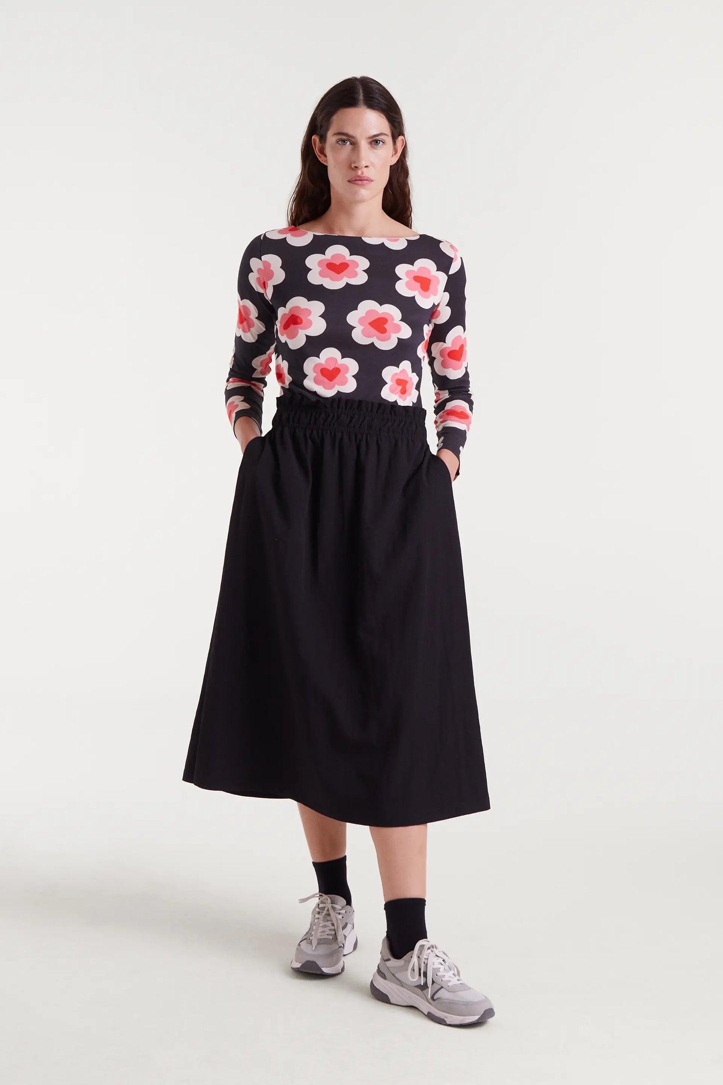 Black midi skirt
