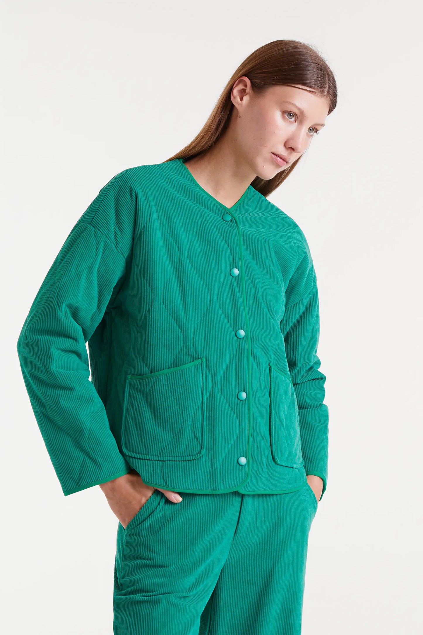 Chaqueta de pana verde