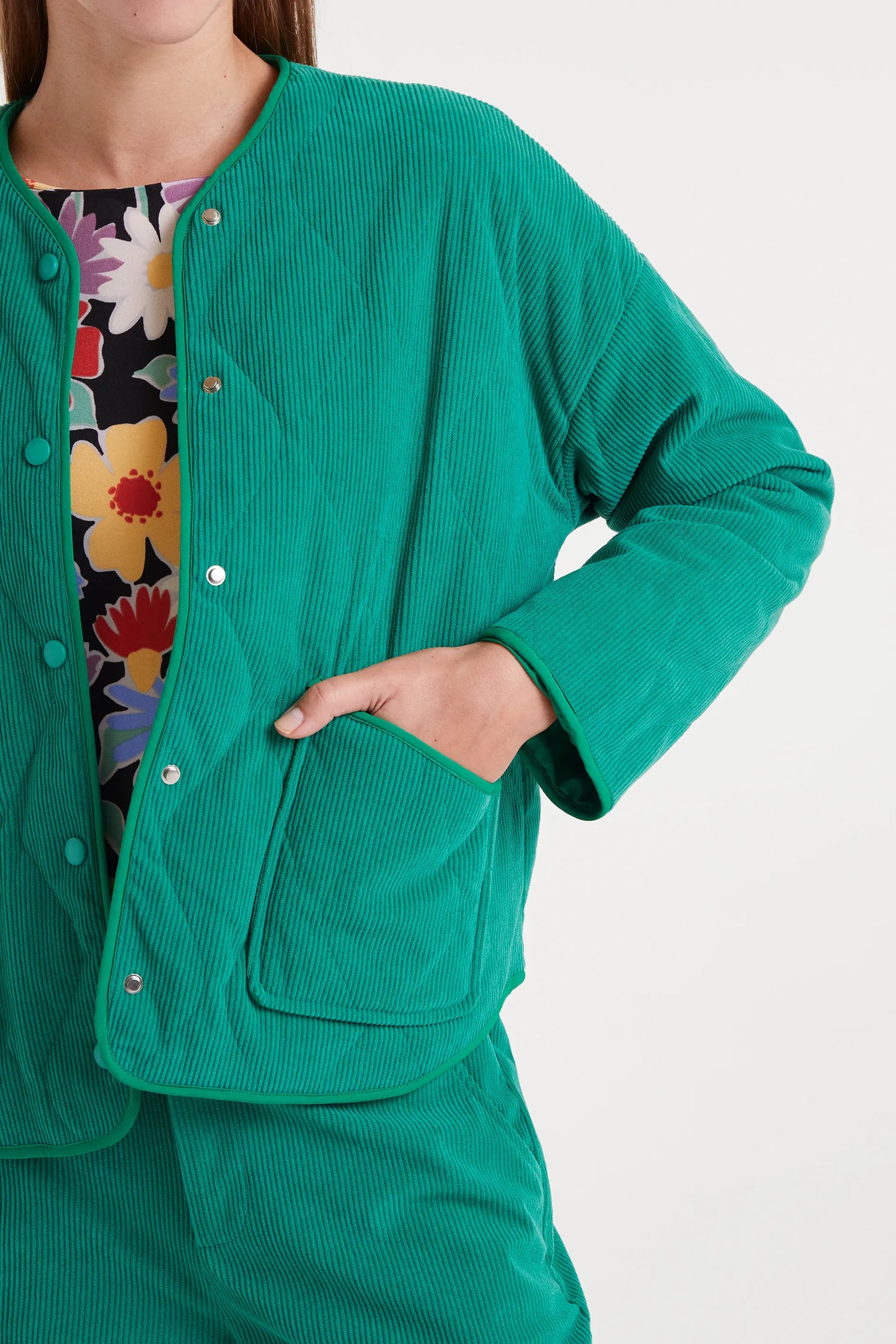 Chaqueta de pana verde