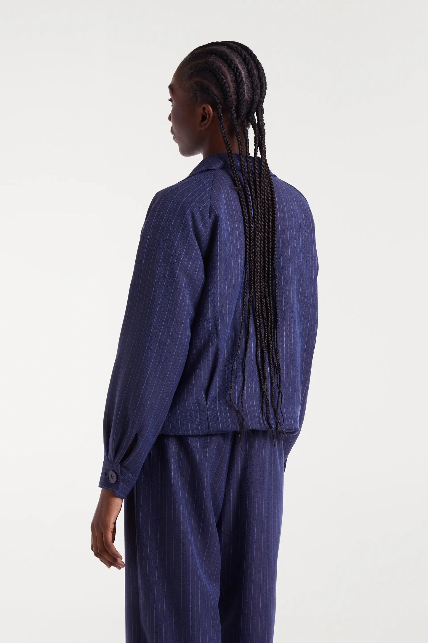 Blue pinstriped jacket